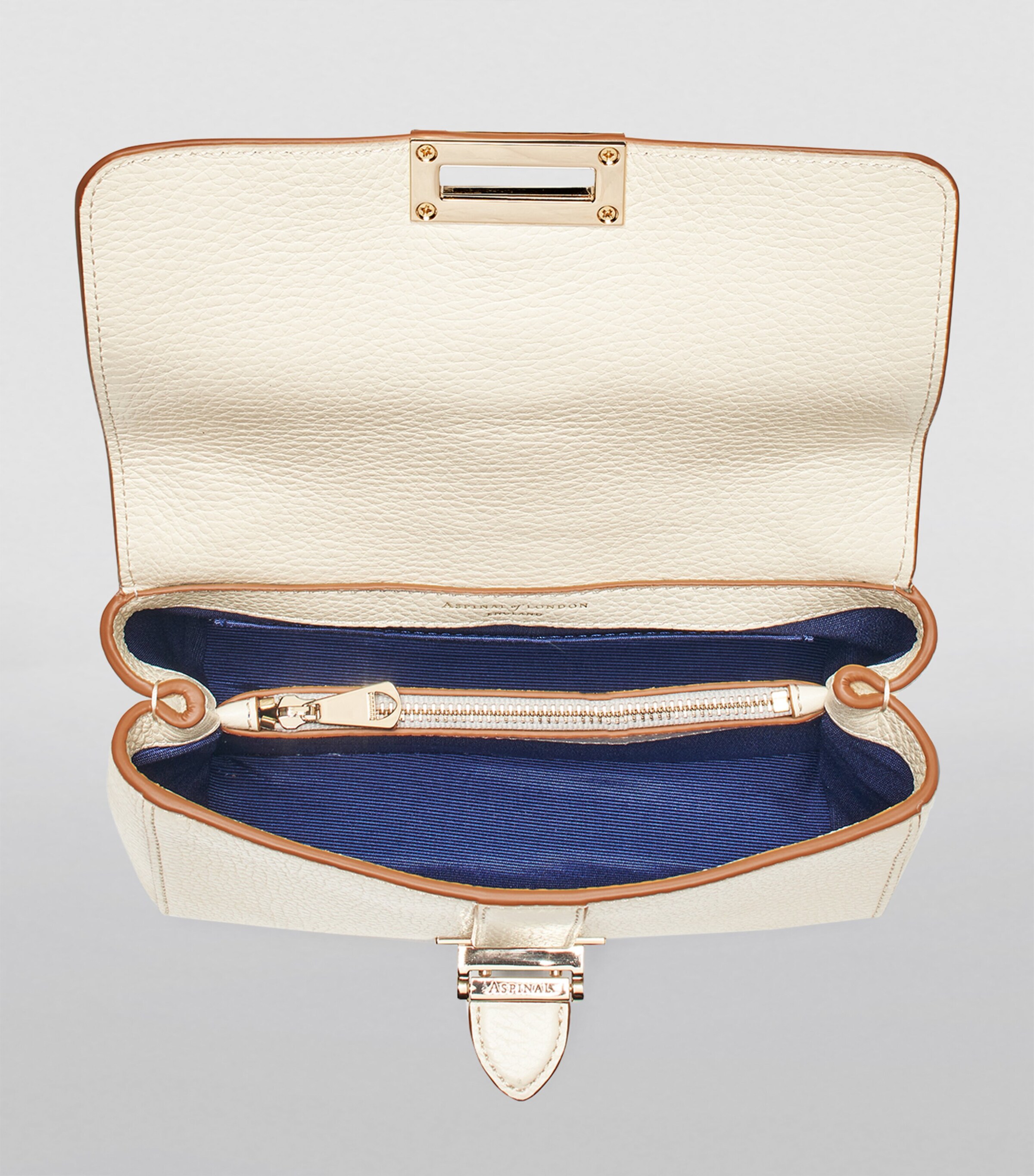 Aspinal Of London Small Leather Lottie Cross-Body Bag Ivory Image 3