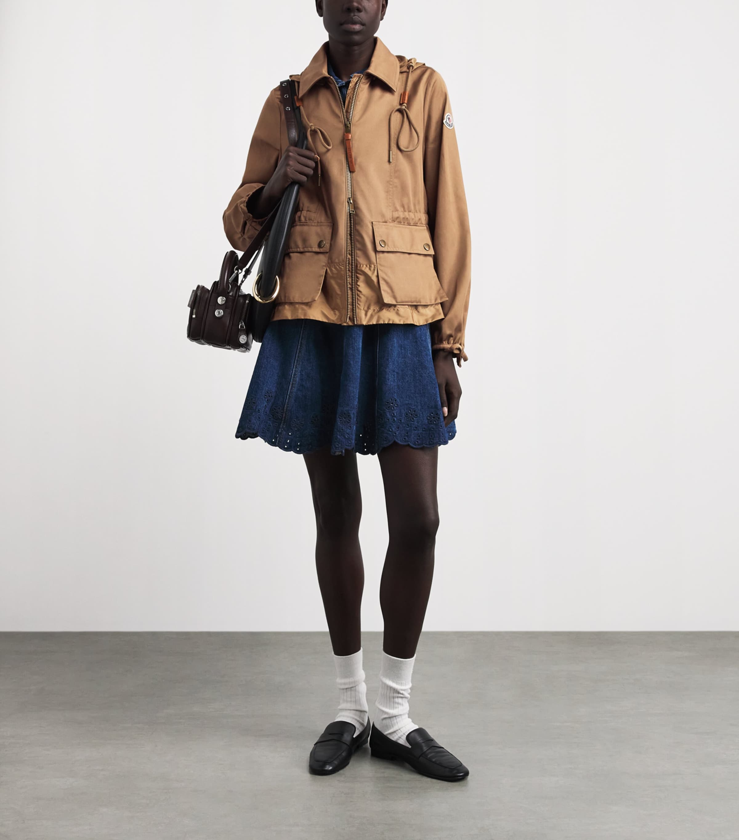 Moncler Womens Gabardine Hooded Adenium Jacket Image 2