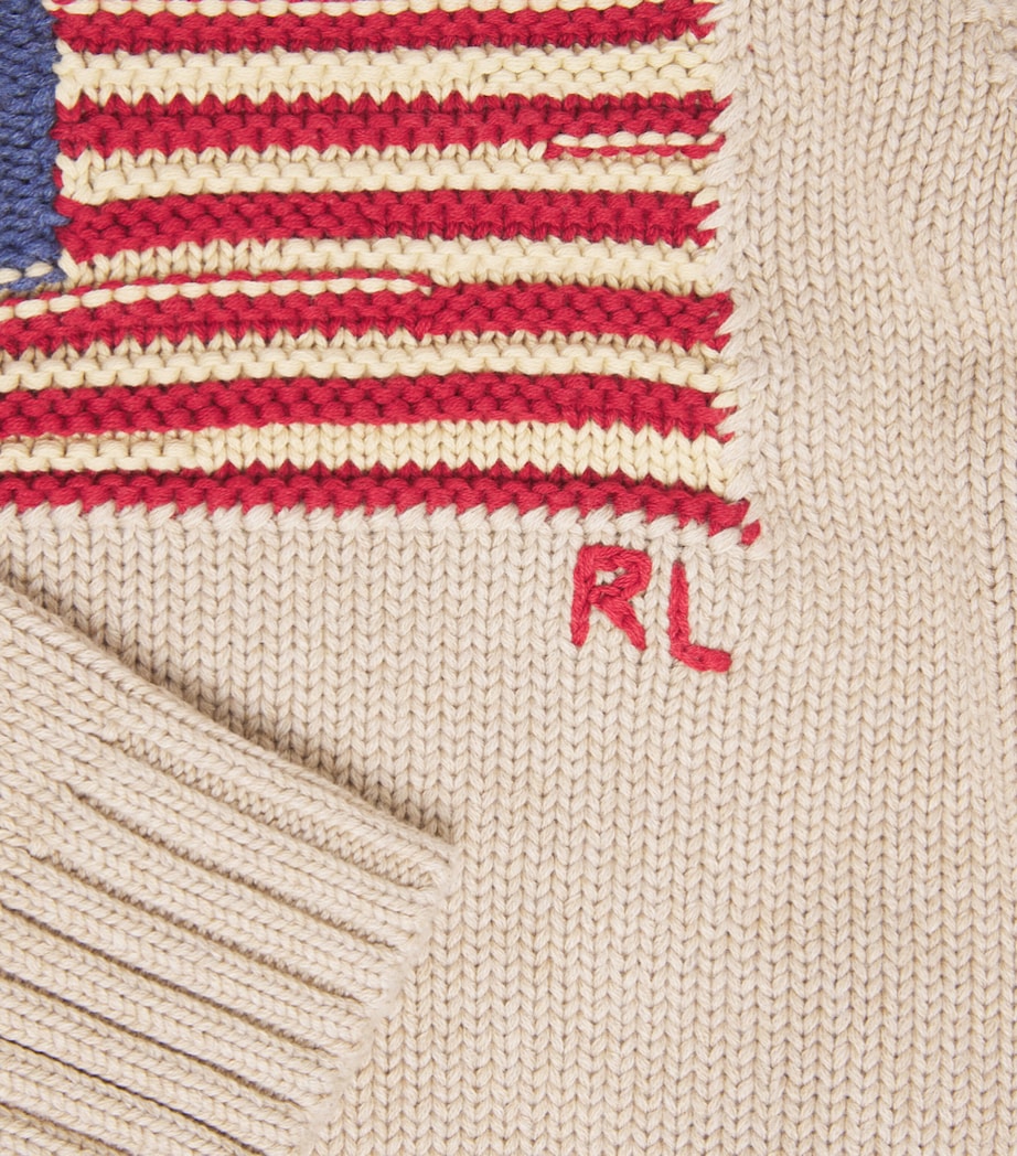 Ralph Lauren Kids American Flag Sweater (6-14 Years) Oatmeal Multi Image 3