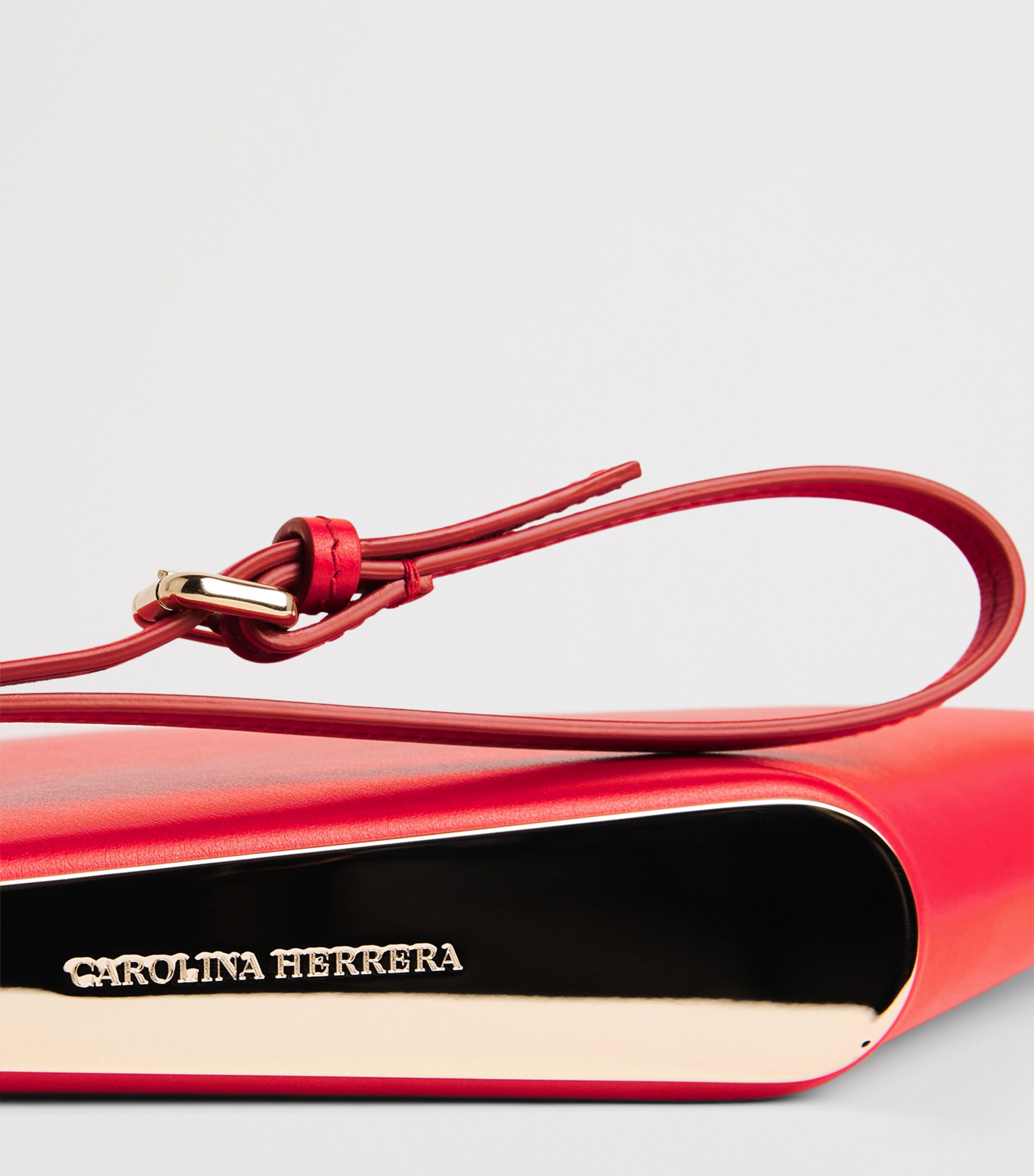 Carolina Herrera Leather Consuelo Clutch Bag Herrera Red Image 6