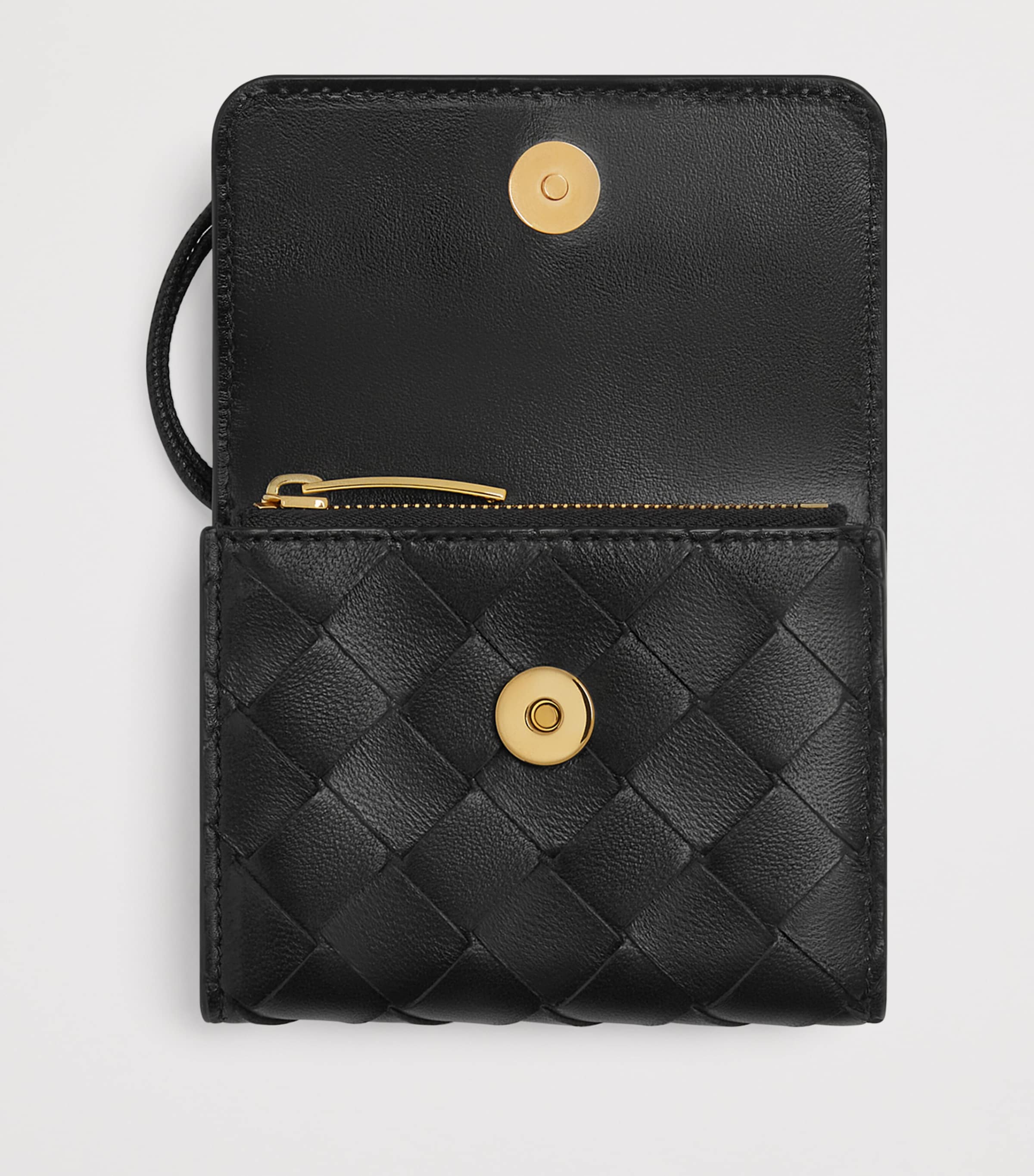BOTTEGA VENETA◆Andiamoトリフォールド ジップウォレット Bottega Veneta Leather Intrecciato Andiamo Trifold Wallet