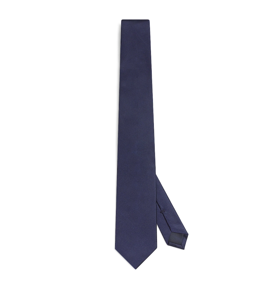 Silk Tie 001 NAVY BLUE Image 1