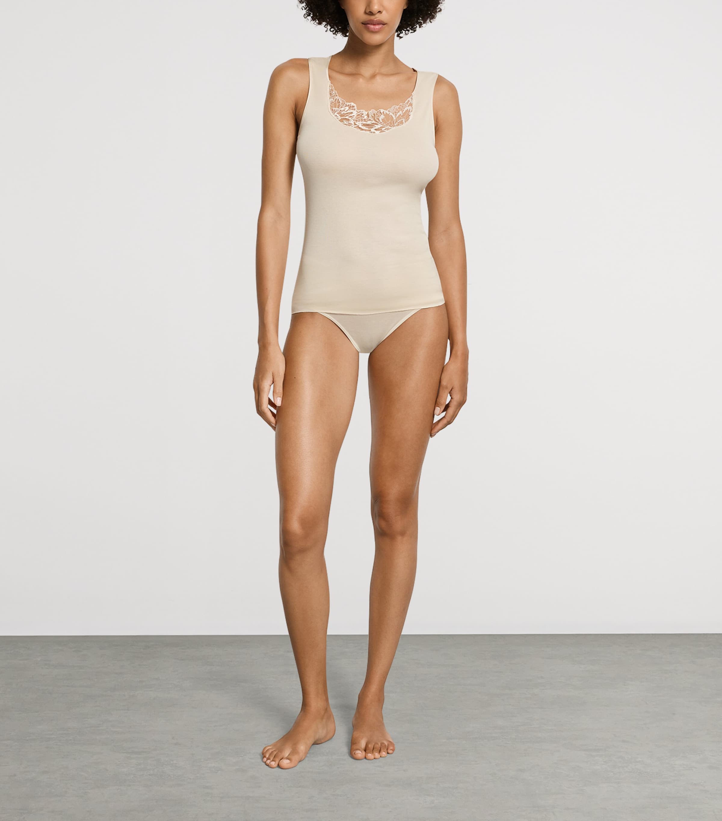 Hanro Cotton Belen Tank Top Summer Sand Image 4