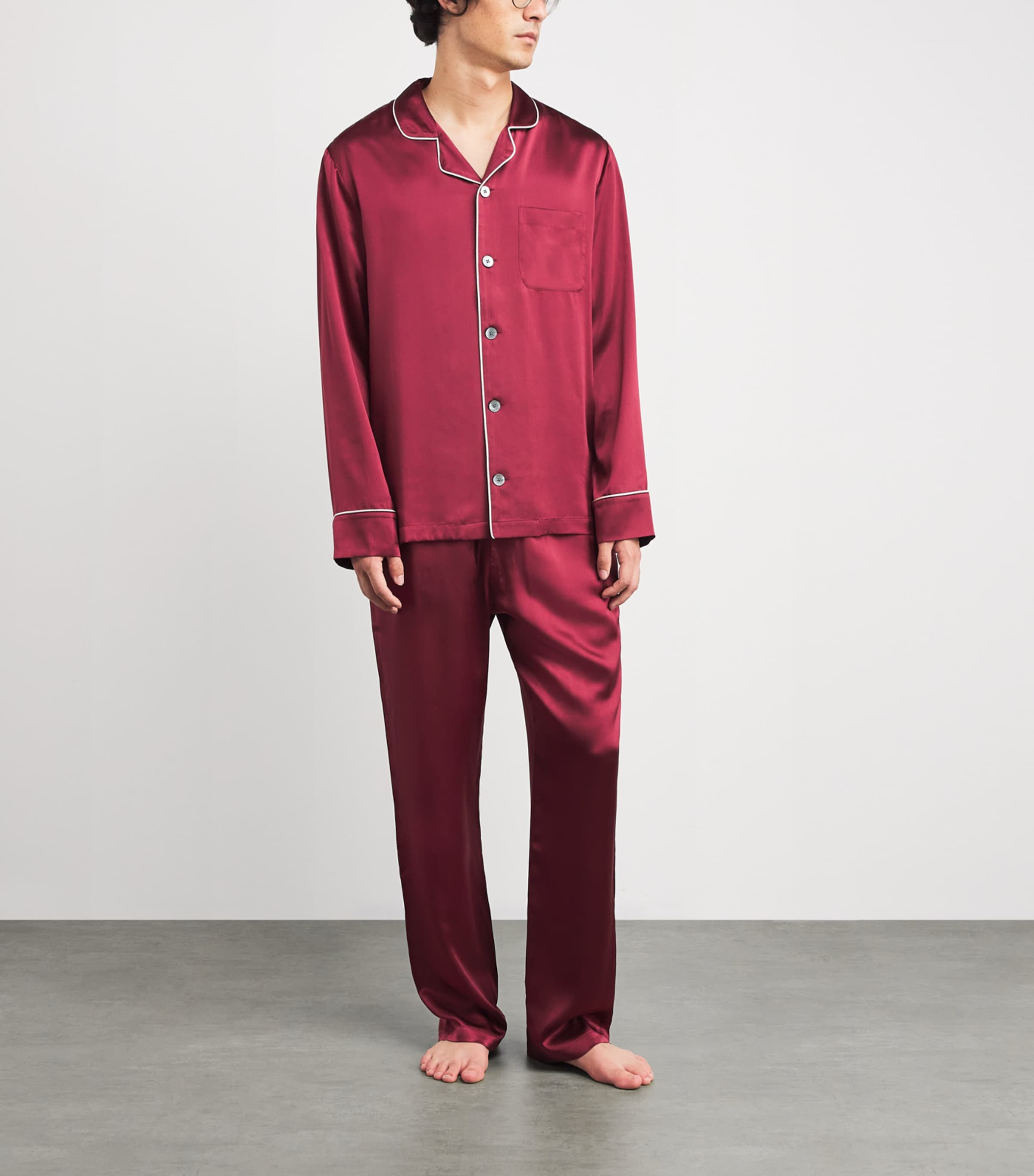 Silk Pyjama Set BURGUNDY Image 2