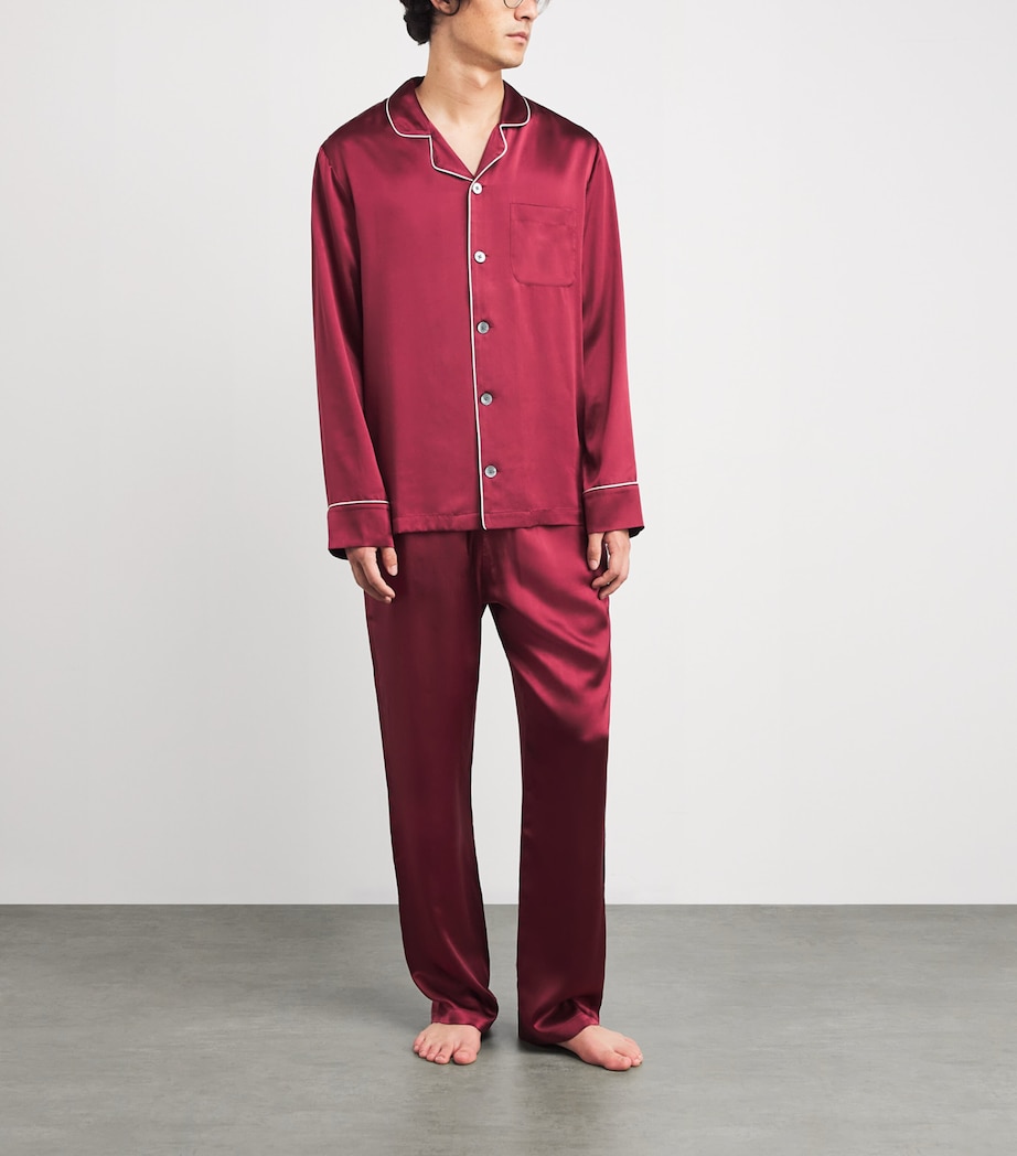 Silk Pyjama Set BURGUNDY Image 2