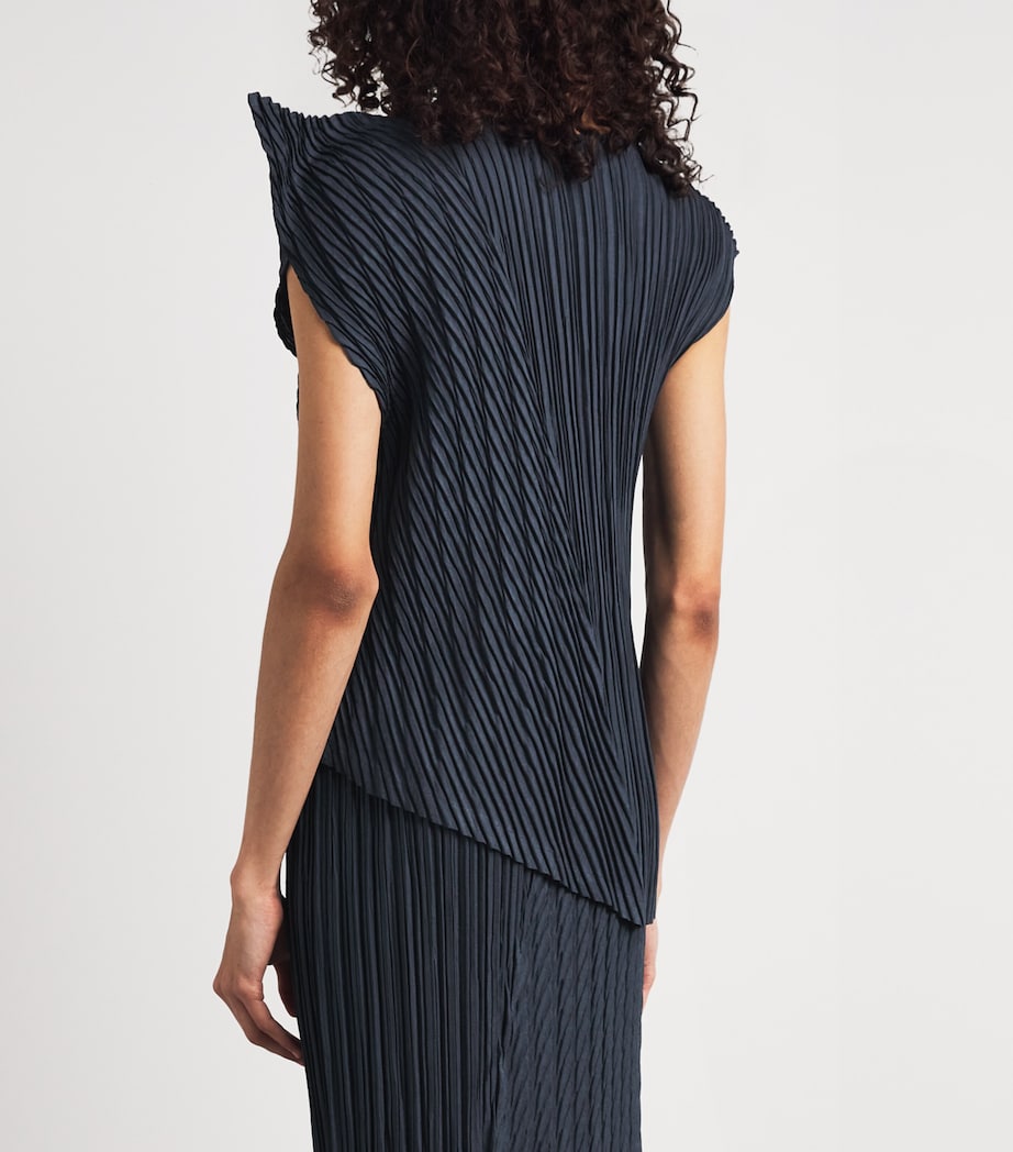 Issey Miyake Womens Unfurling Pleats Top Dark Navy Image 5