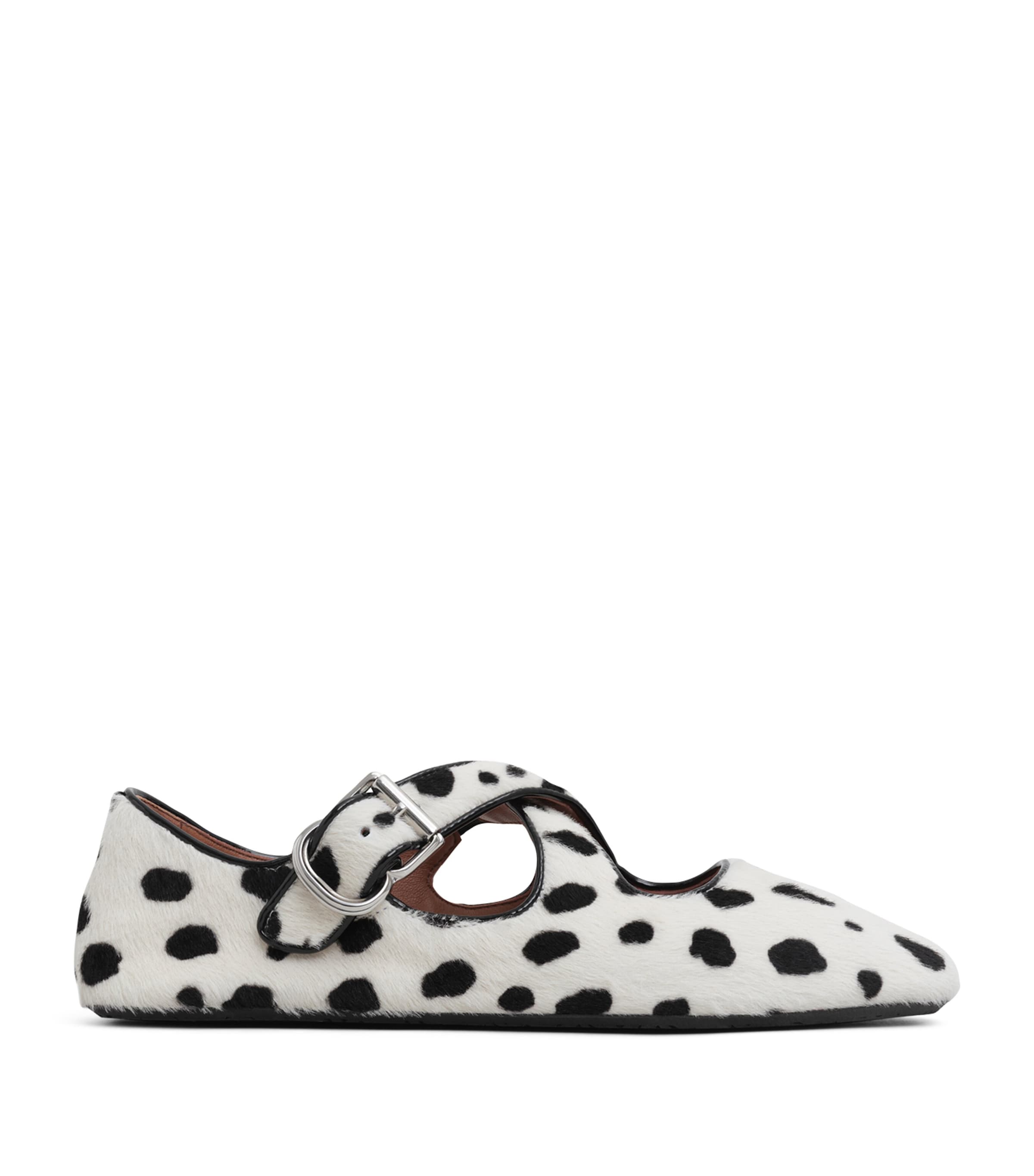 Alaïa Calf Hair Ballet Flats In White