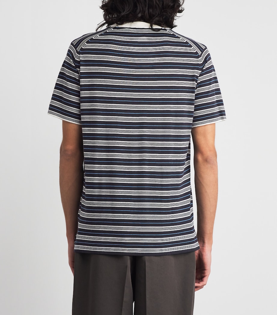 Wales Bonner Mens x John Smedley Wool-Cotton Song Sweater Navy/ivory/blue Image 5
