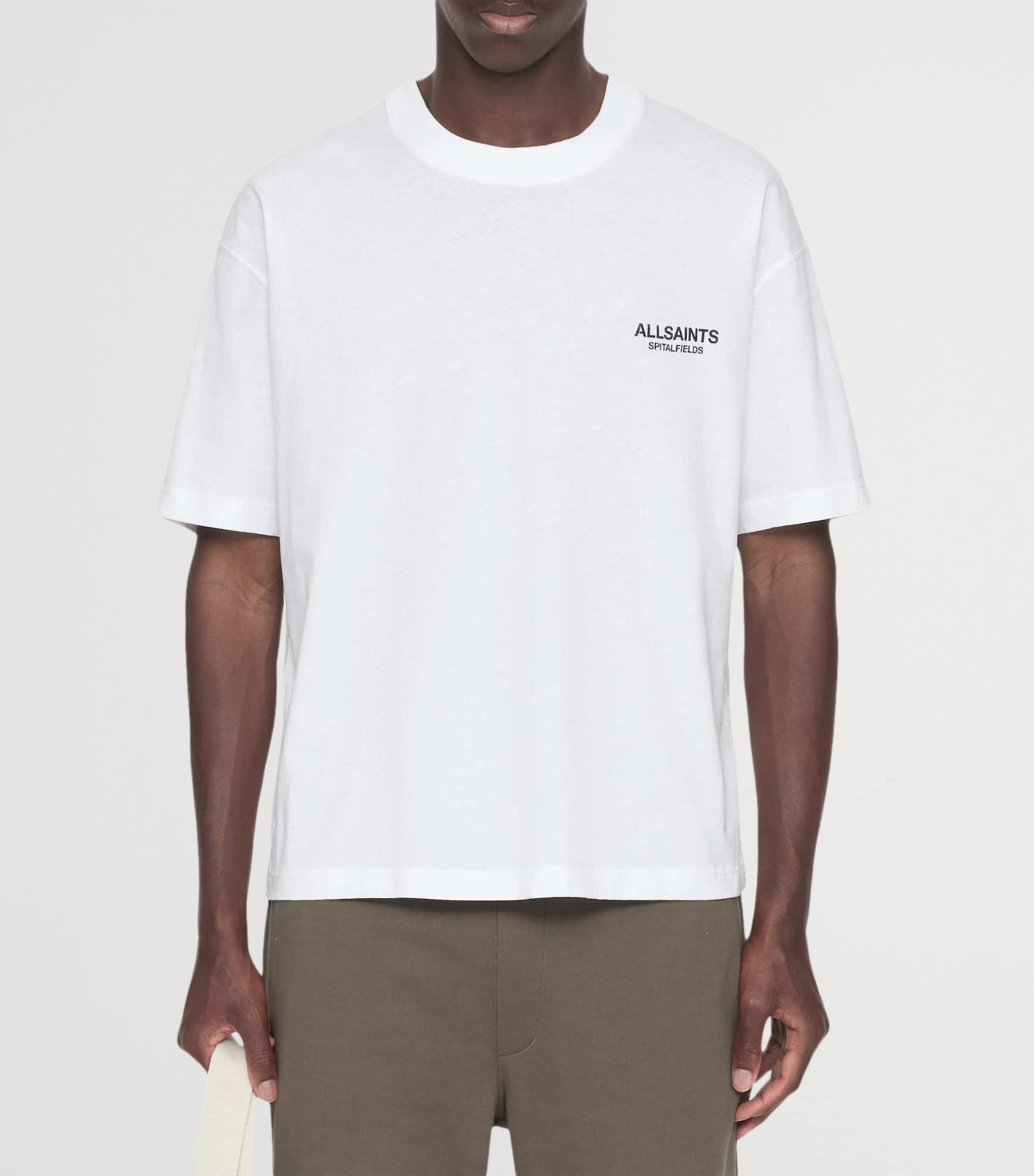 AllSaints Mens Organic Cotton Shadow T-Shirt Optic White Image 3