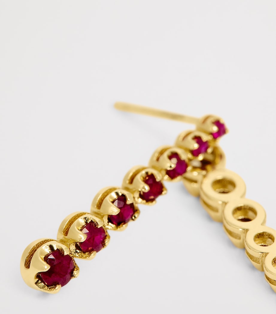 Yellow Gold and Ruby Edith Drop Earrings YELLOW GOLD Image 5