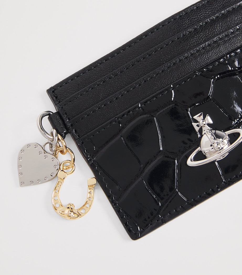 Vivienne Westwood Leather Embellished Orb Card Holder Black Image 3