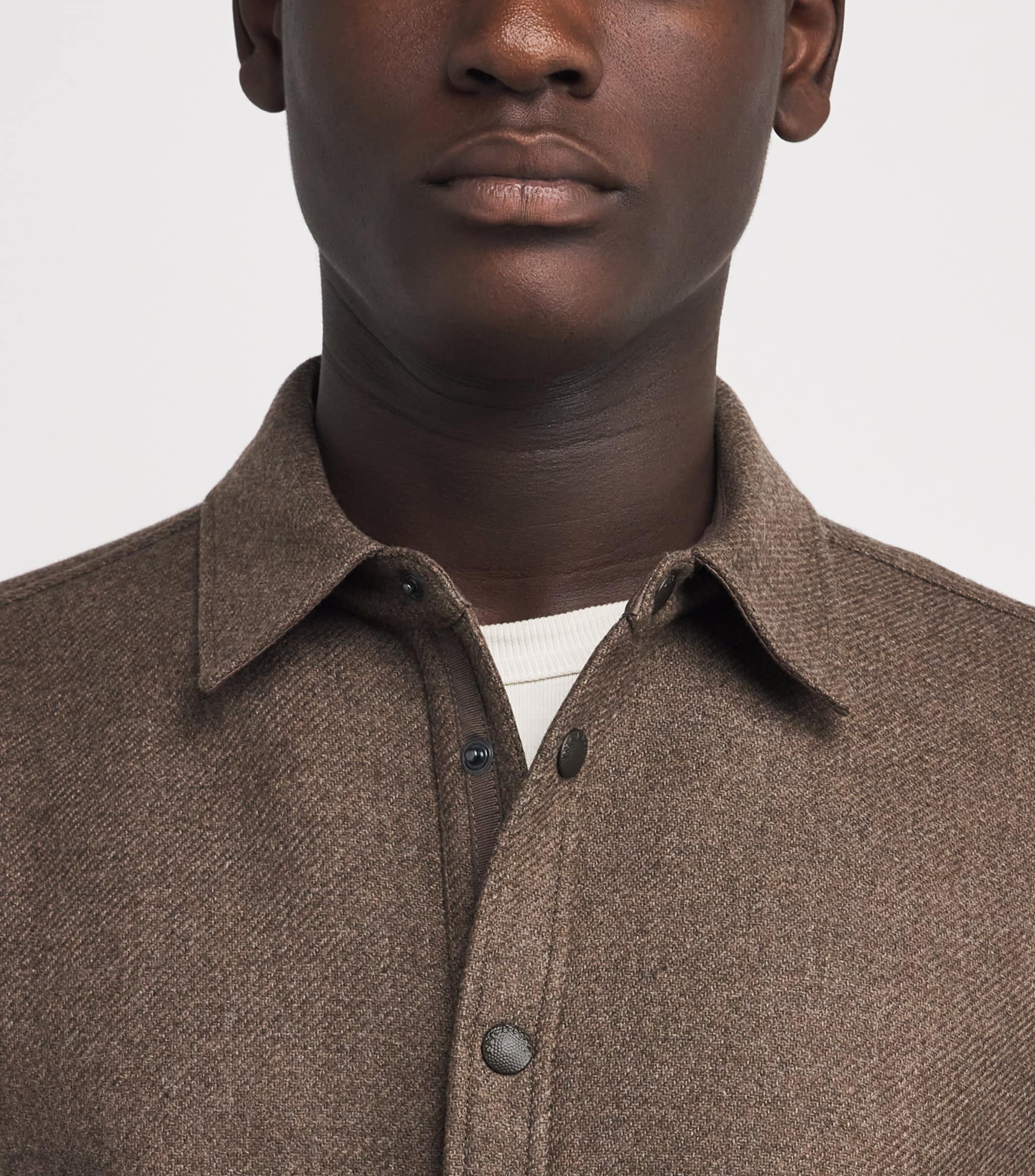 Wool Chelsea Overshirt BROWN Image 6