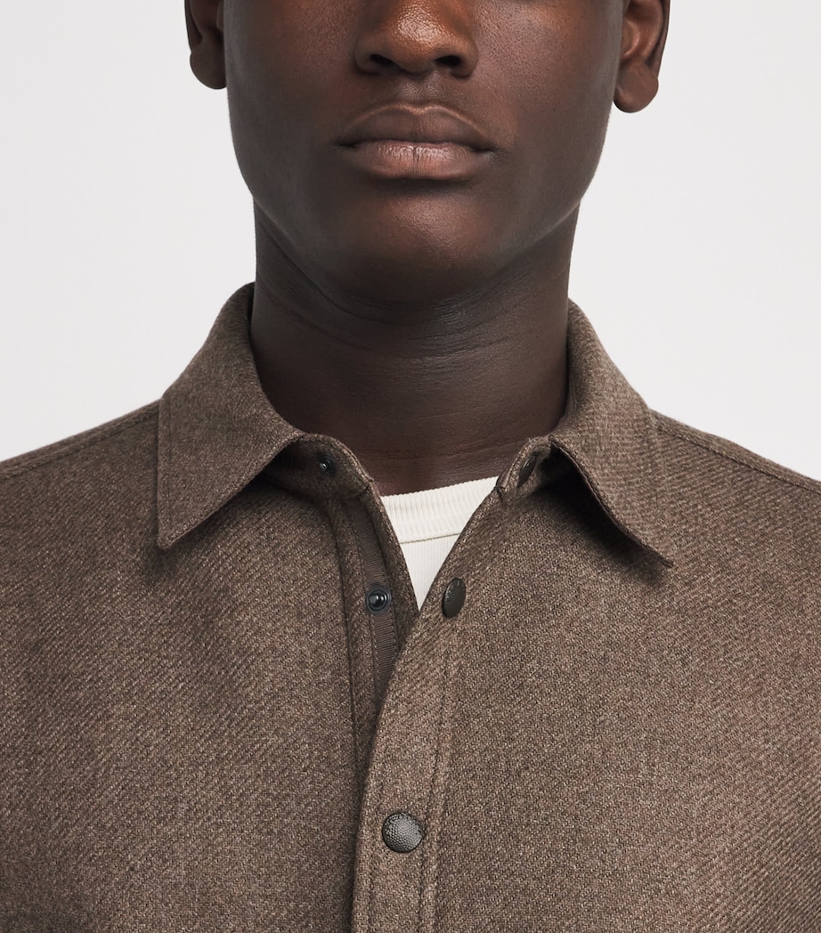 Wool Chelsea Overshirt BROWN Image 6
