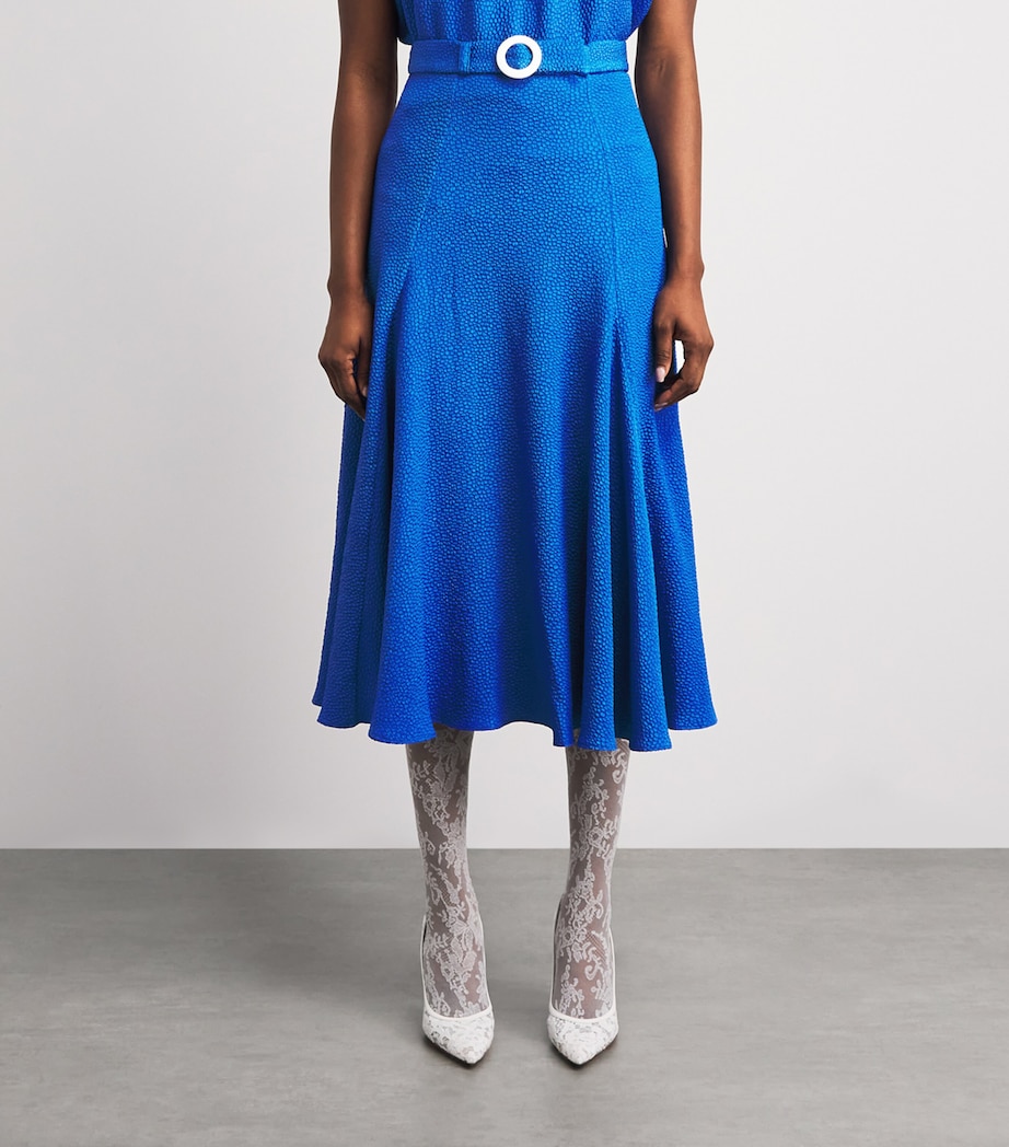 Edeline Lee Womens Jacquard Jete Midi Skirt Royal Blue Image 4