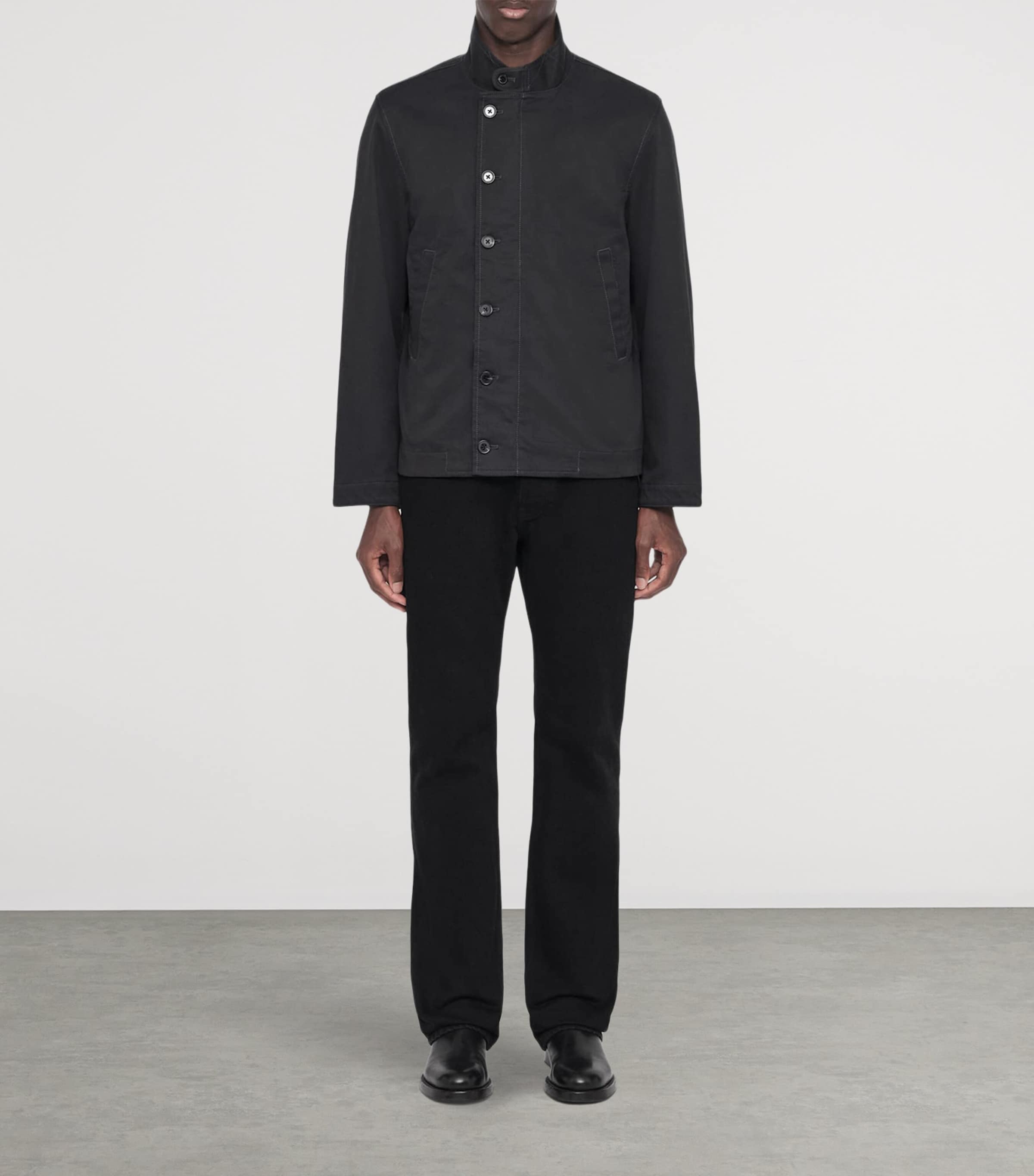 AllSaints Mens Enfield Bomber Jacket Washed Black Image 2