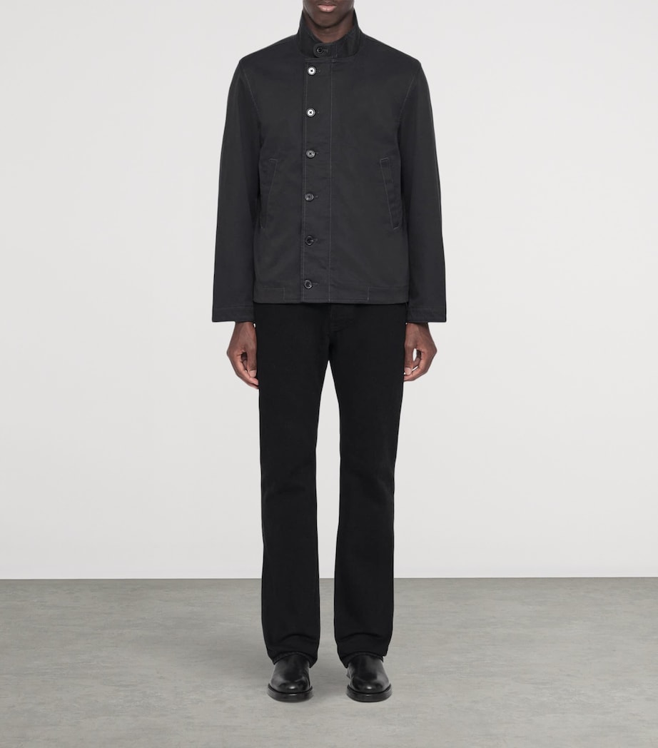 AllSaints Mens Enfield Bomber Jacket Washed Black Image 2