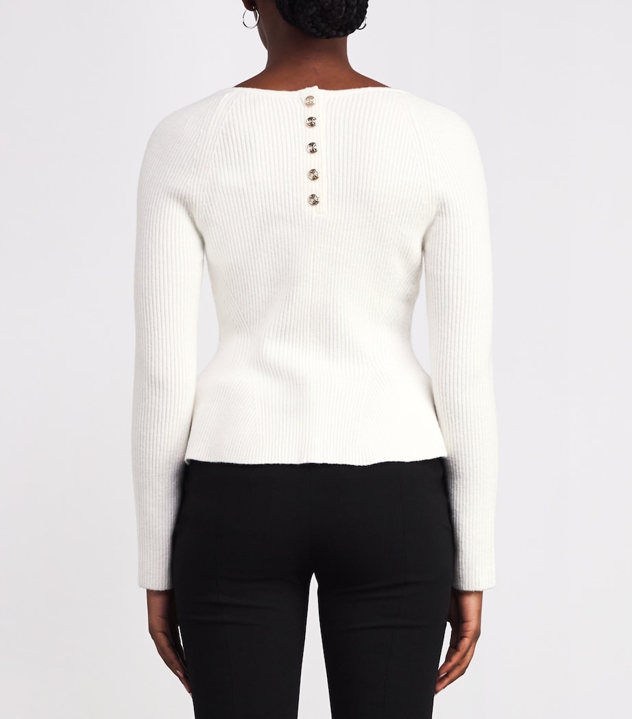 Ribbed Long-Sleeve Top ECRU Image 4