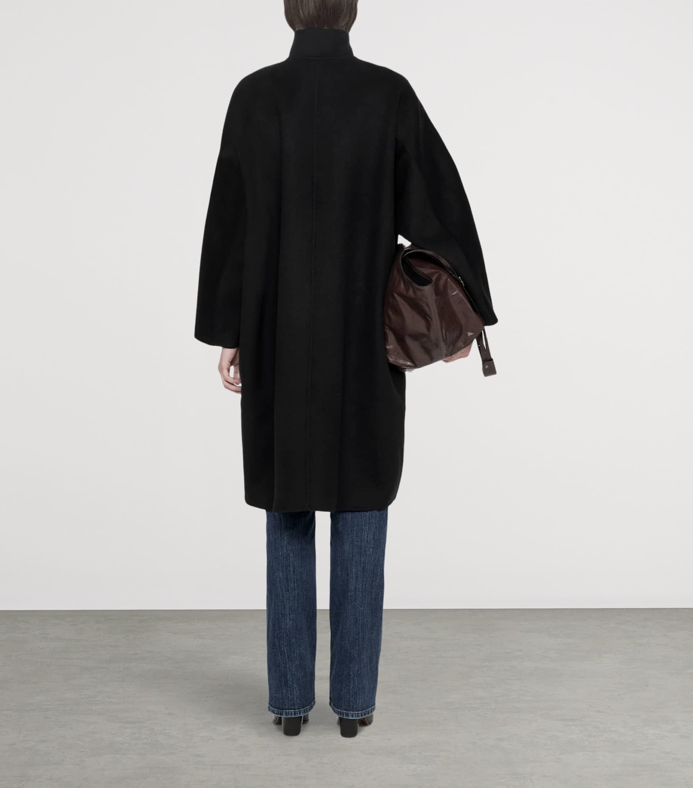 AllSaints Womens Wool-Blend Effie Coat Black Image 7