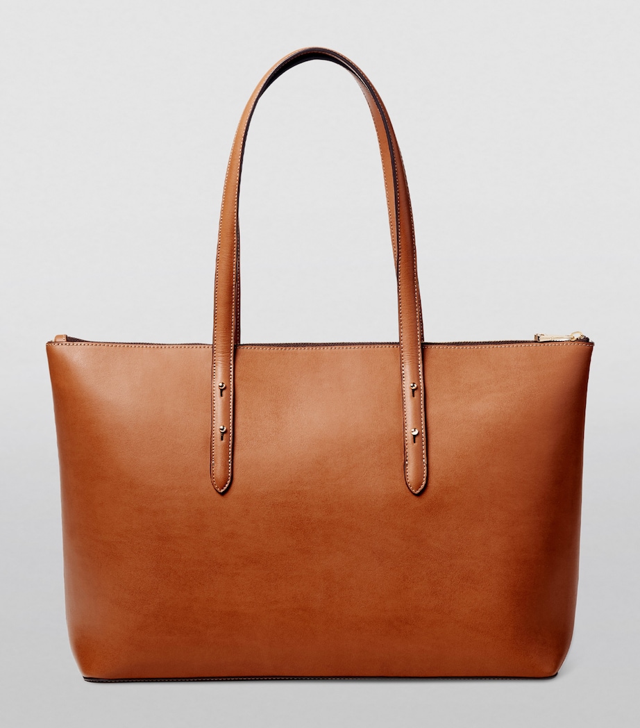 Leather Regent Tote Bag TAN Image 3