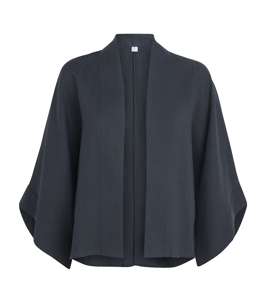 Eleventy Womens Linen Kimono Top Blu Nuovo Image 1