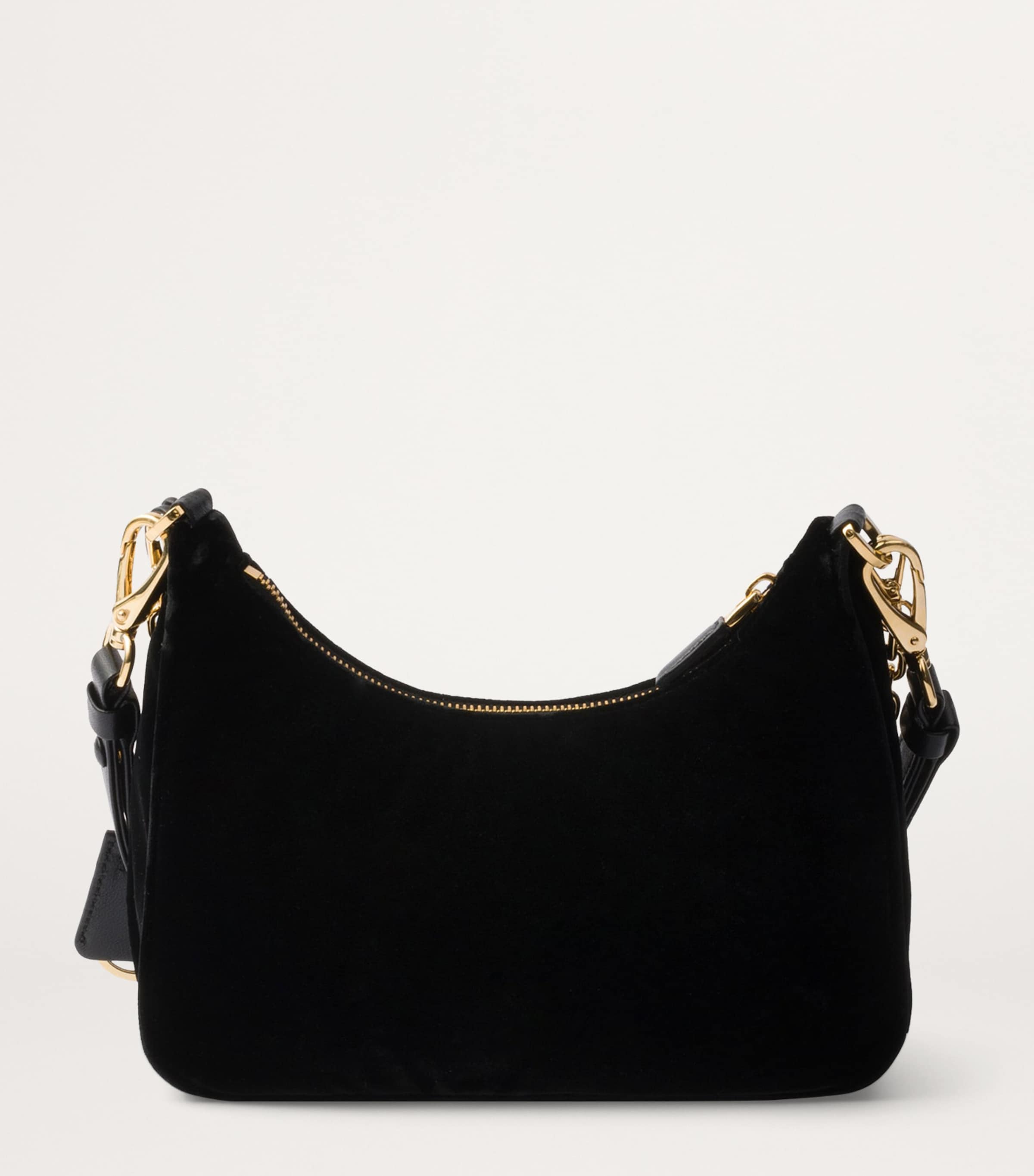 トートバッグ PRADA Black Velvet Mini Prada Re-Edition Shoulder Bag Prada Black Velvet Re-Edition Shoulder Bag | Harrods UK
