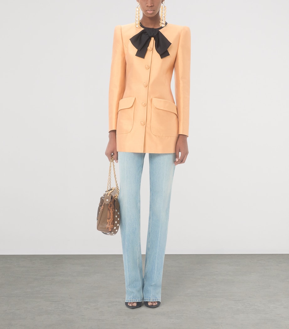 Valentino Womens Silk Bow-Tie Jacket Image 5
