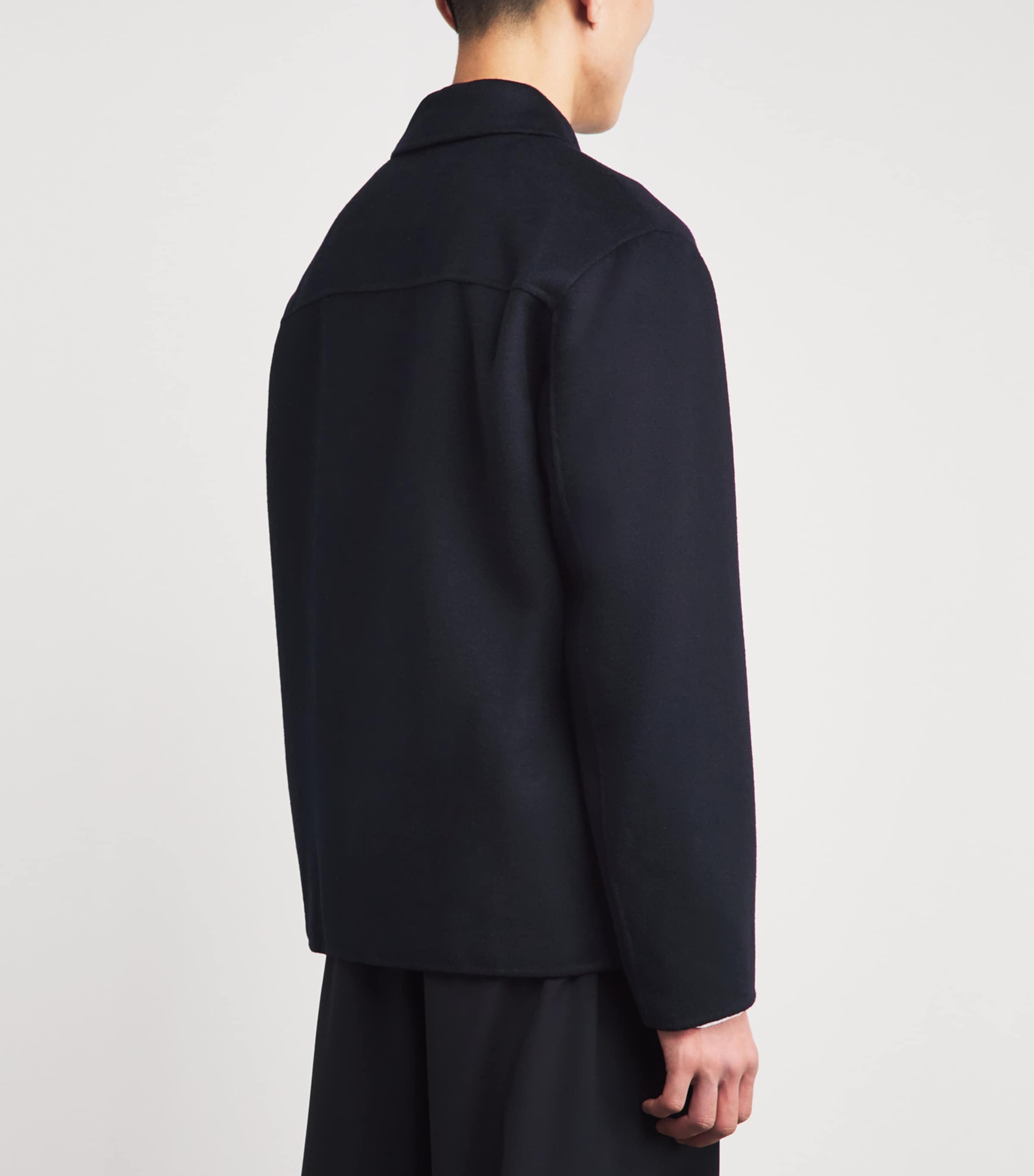 NN07 Mens Brushed Wool Overshirt Deep Navy Image 5