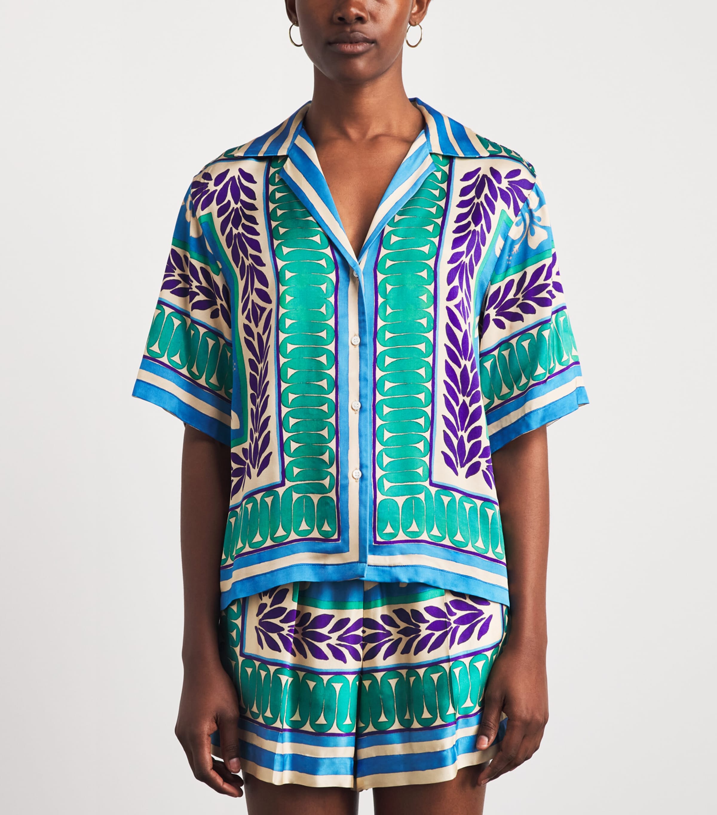 Sandro Paris Womens Floral Shirt Green / Purple Image 4