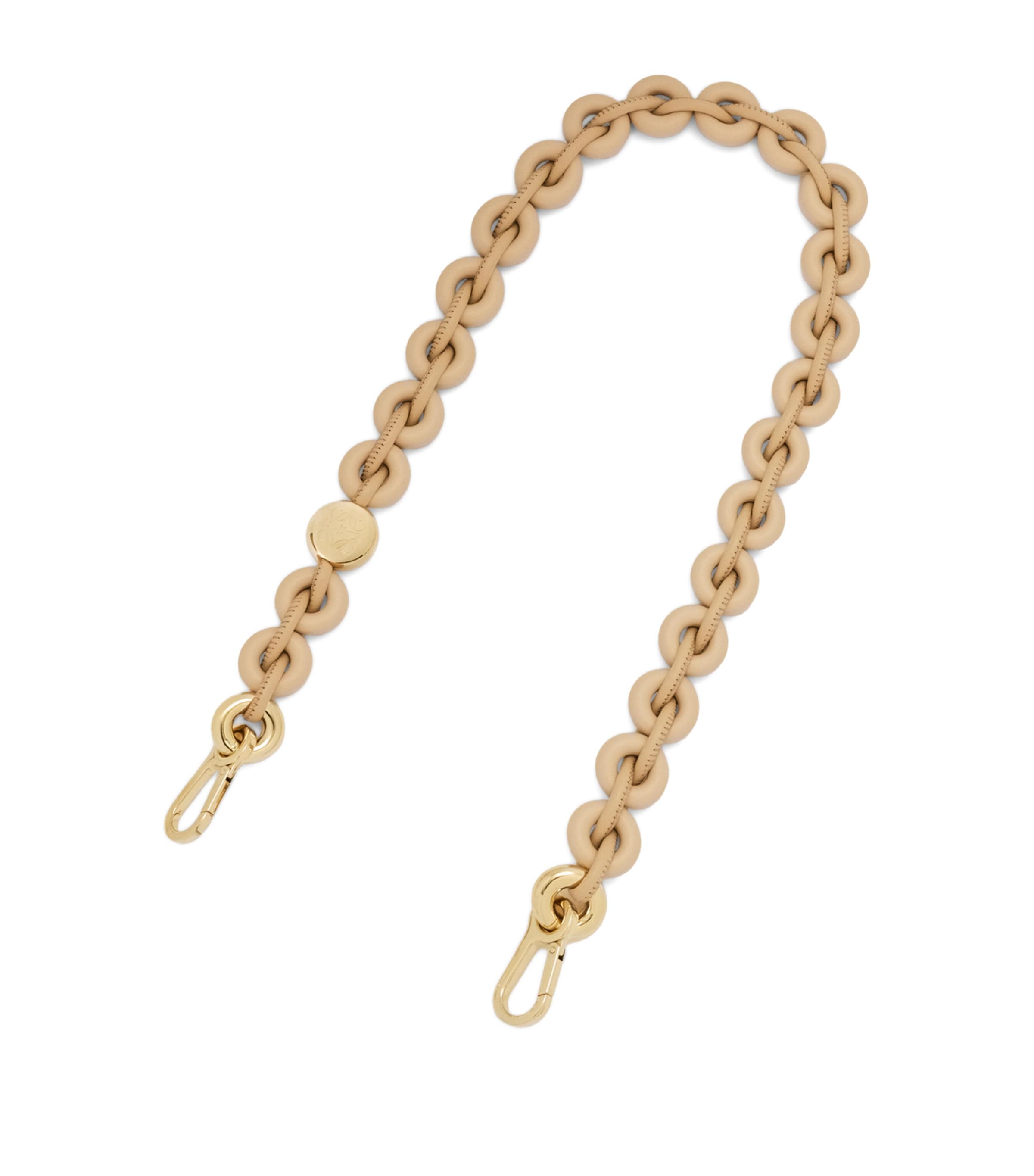 Loewe Leather Donut Chain Bag Strap In Beige