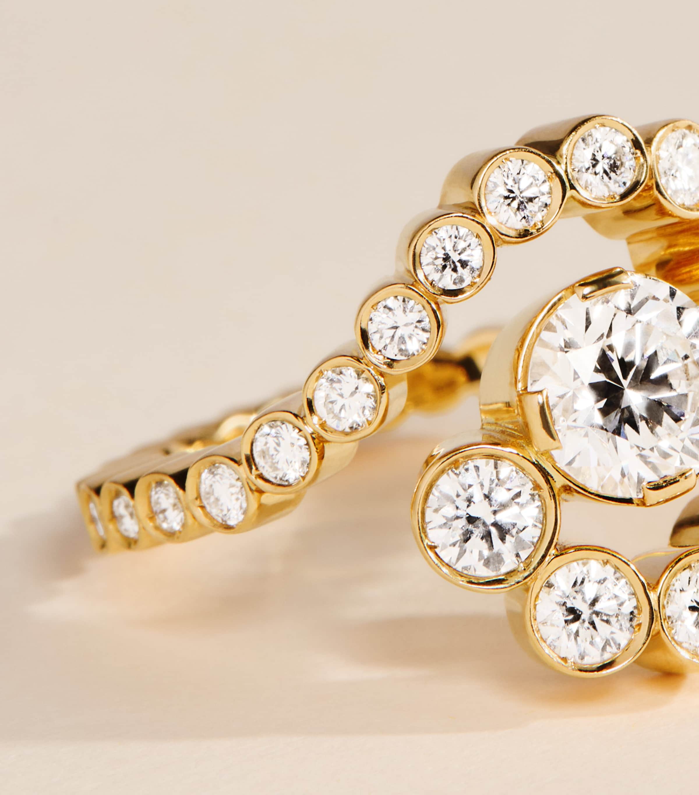 Sophie Bille Brahe Yellow Gold and Diamond Ensemble Escargot Ring Yellow Gold Image 5