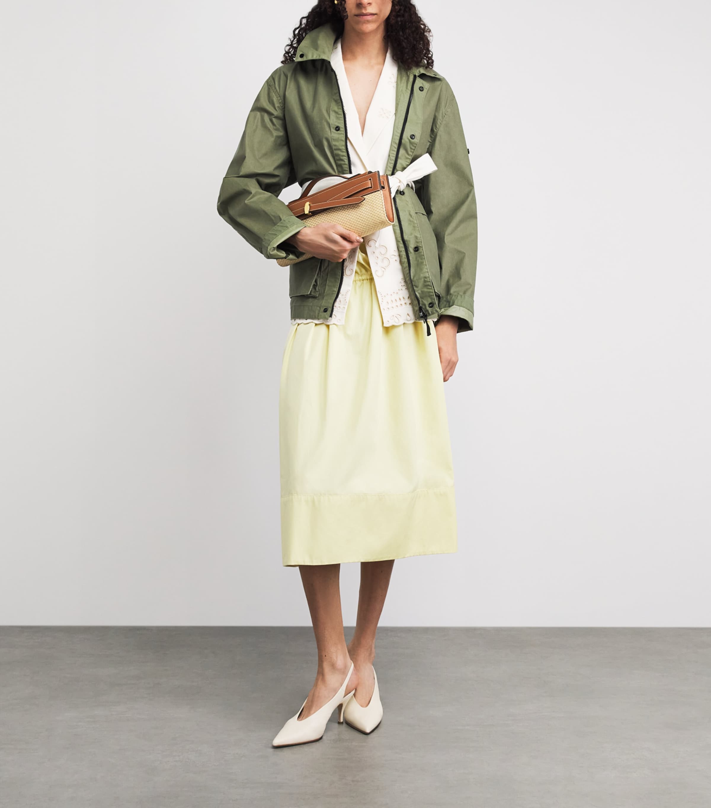 Veronica Beard Raffia-Leather Dash Clutch Bag Hazelwood/nat Image 2