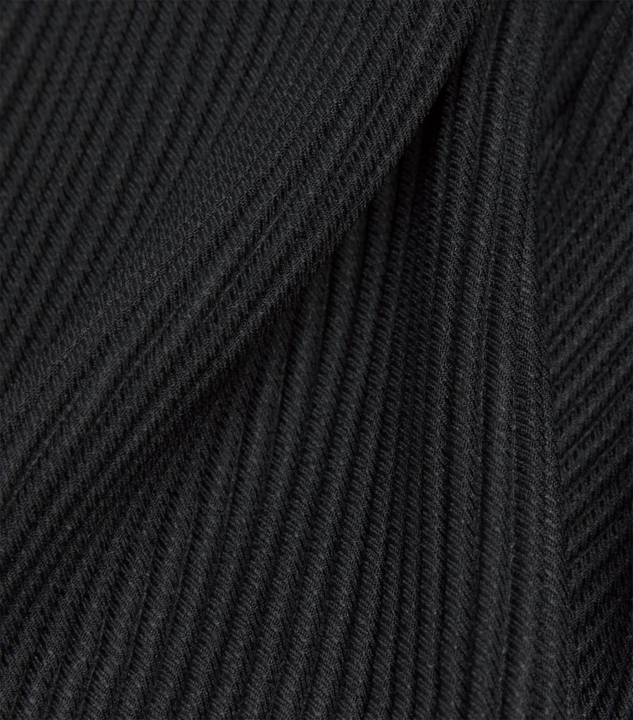 Pleated Straight Trousers 15-BLACK Image 5