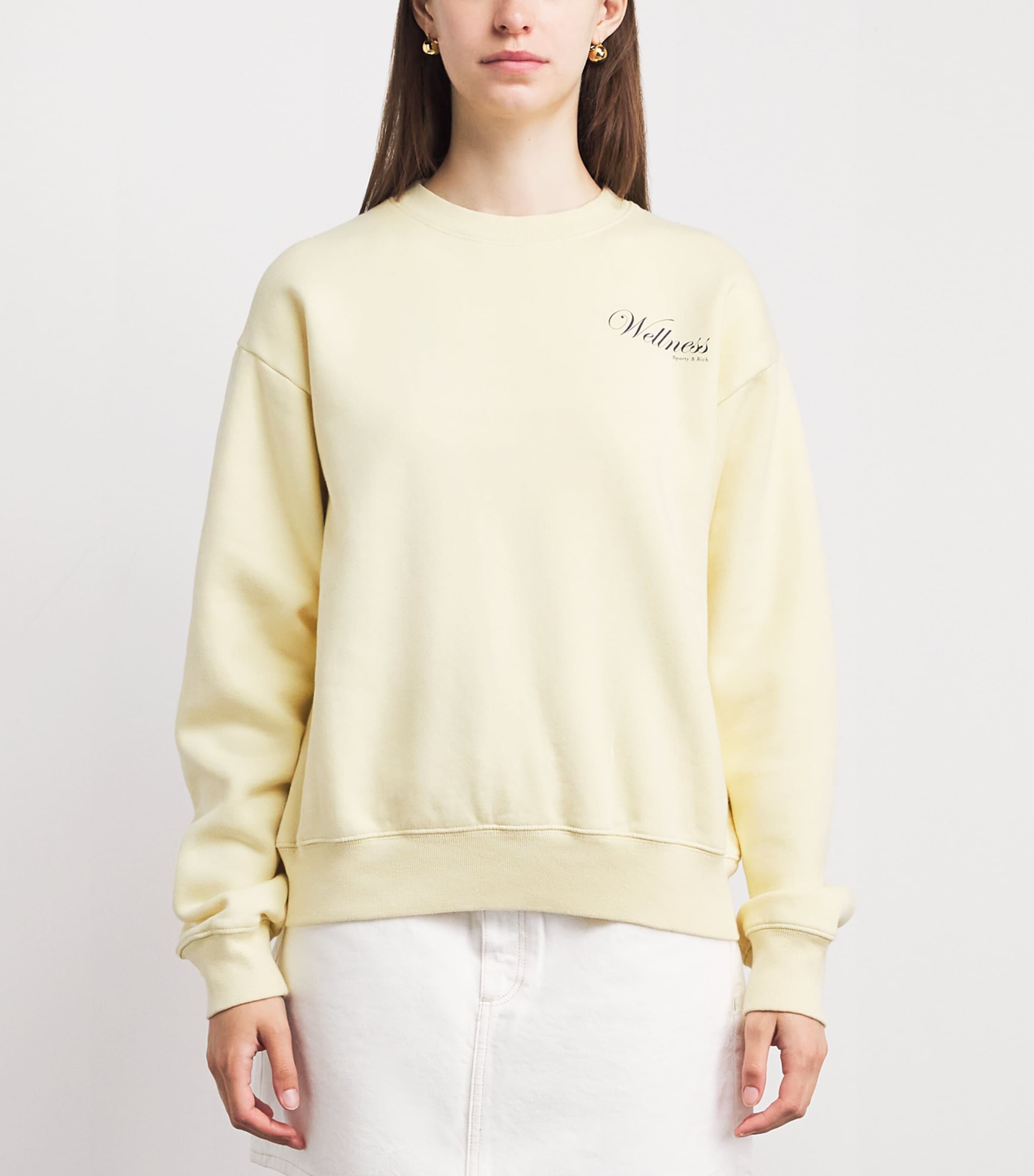 Sporty & Rich Womens Cotton Graphic Sweatshirt Almond Navy Image 4