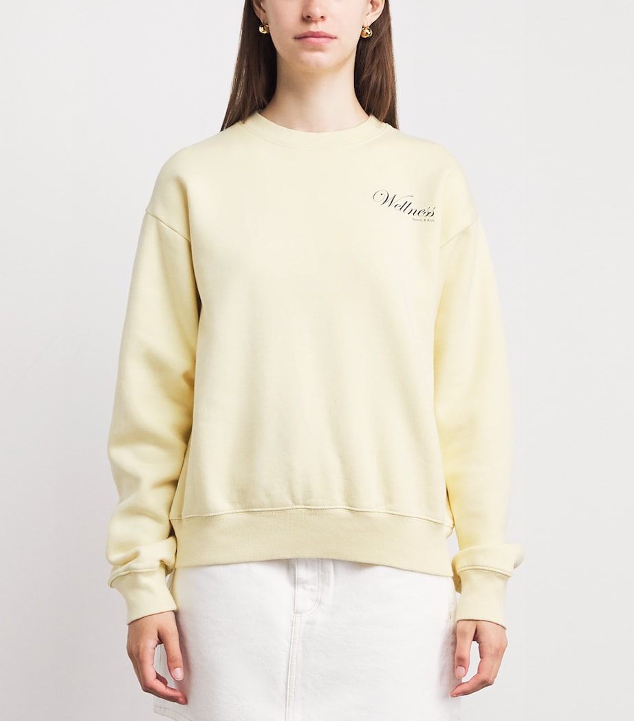 Sporty & Rich Womens Cotton Graphic Sweatshirt Almond Navy Image 4