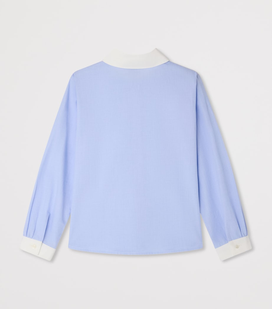 Bonpoint x Maison Kitsuné Cotton Shirt (4-12 Years) Bleu Image 2