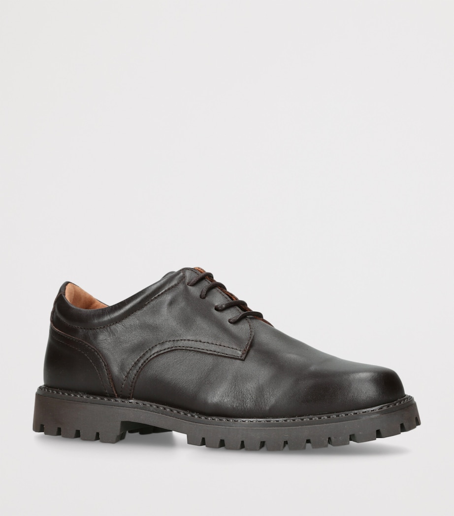papouelli Leather Lace-Up Harry School Shoes Dark Brown Image 3