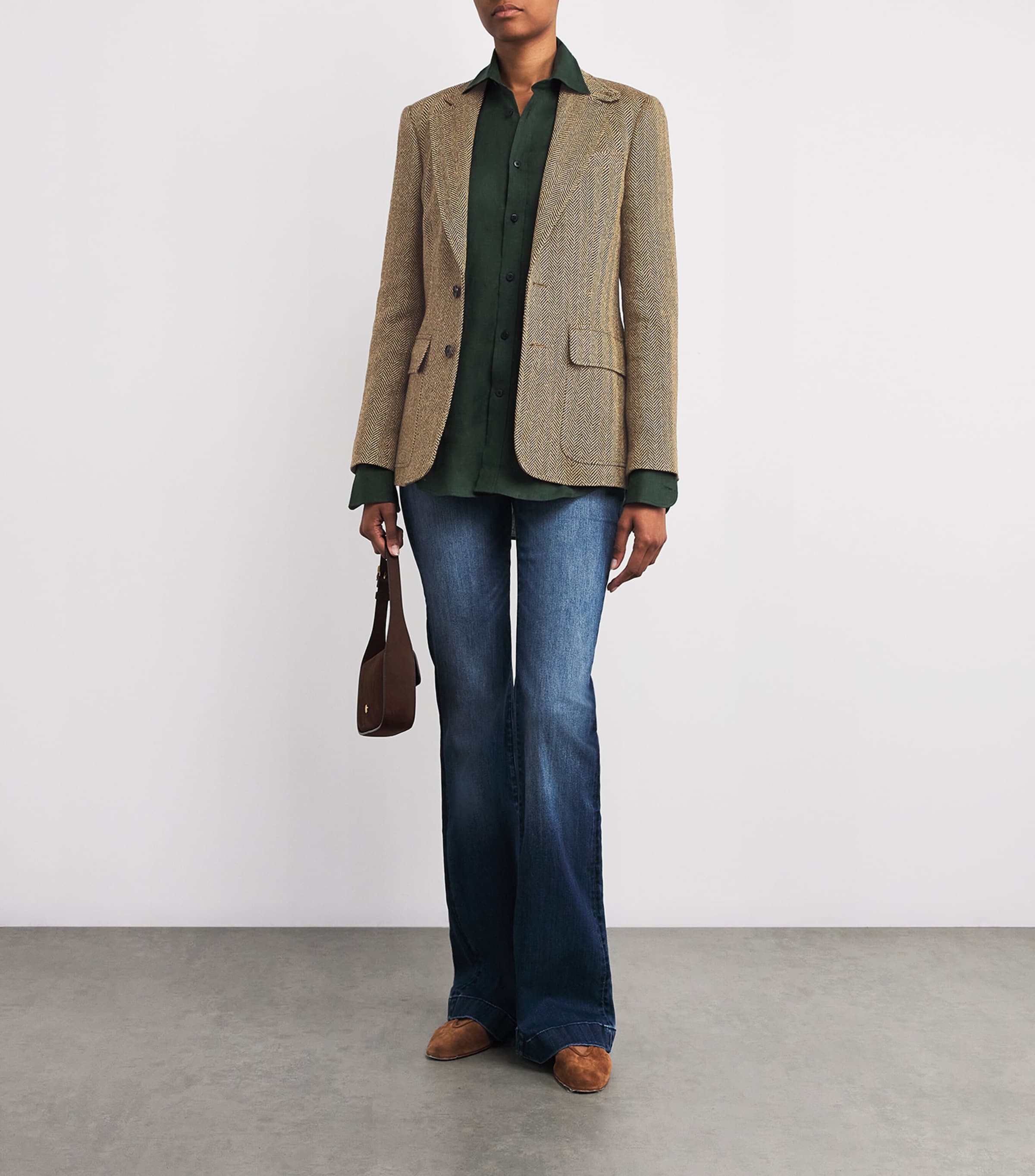 Linen-Blend Herringbone Blazer NATURAL Image 2