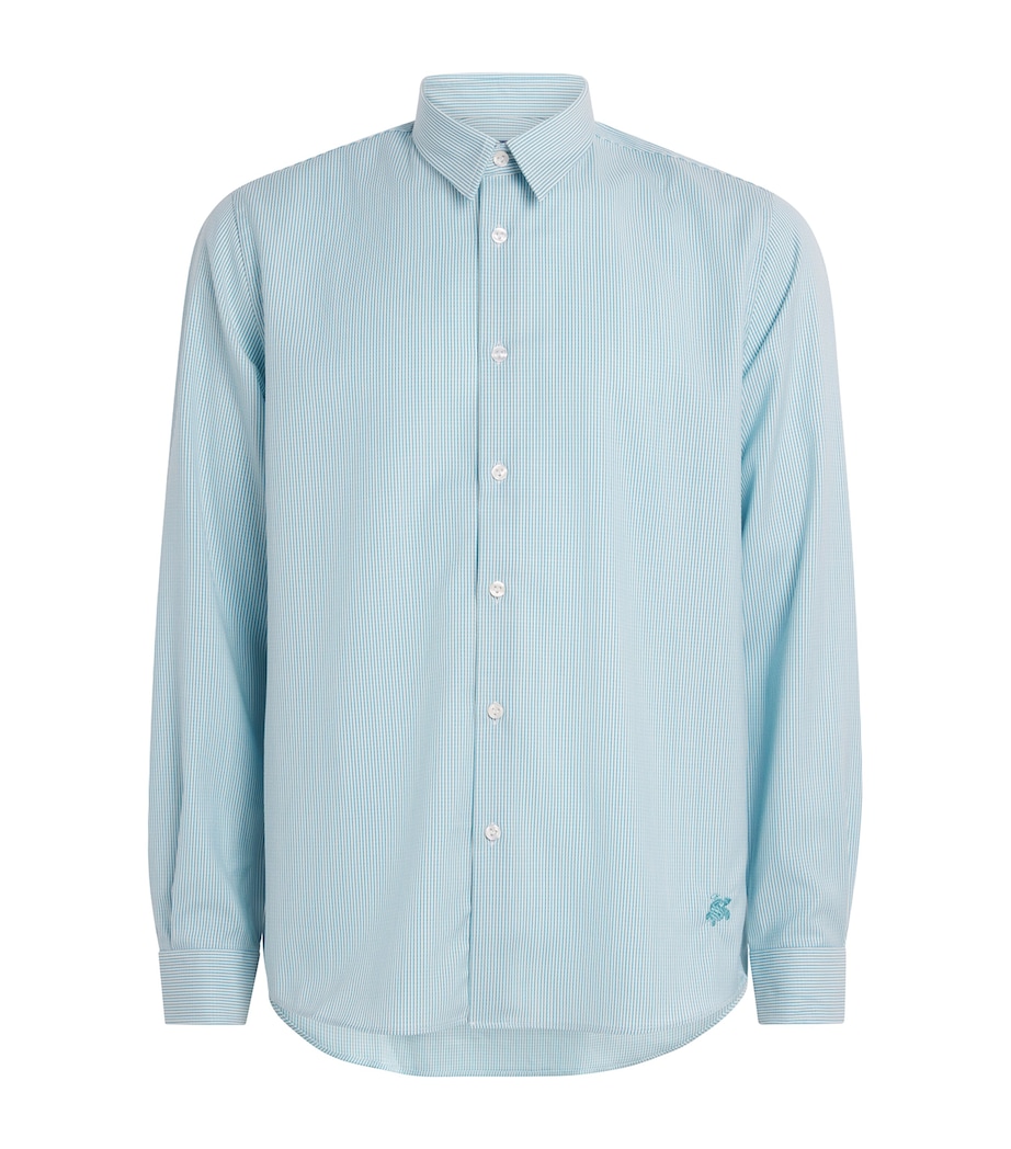 Vilebrequin Mens Wool-Blend Rayures Shirt Topaze Bleue Image 1