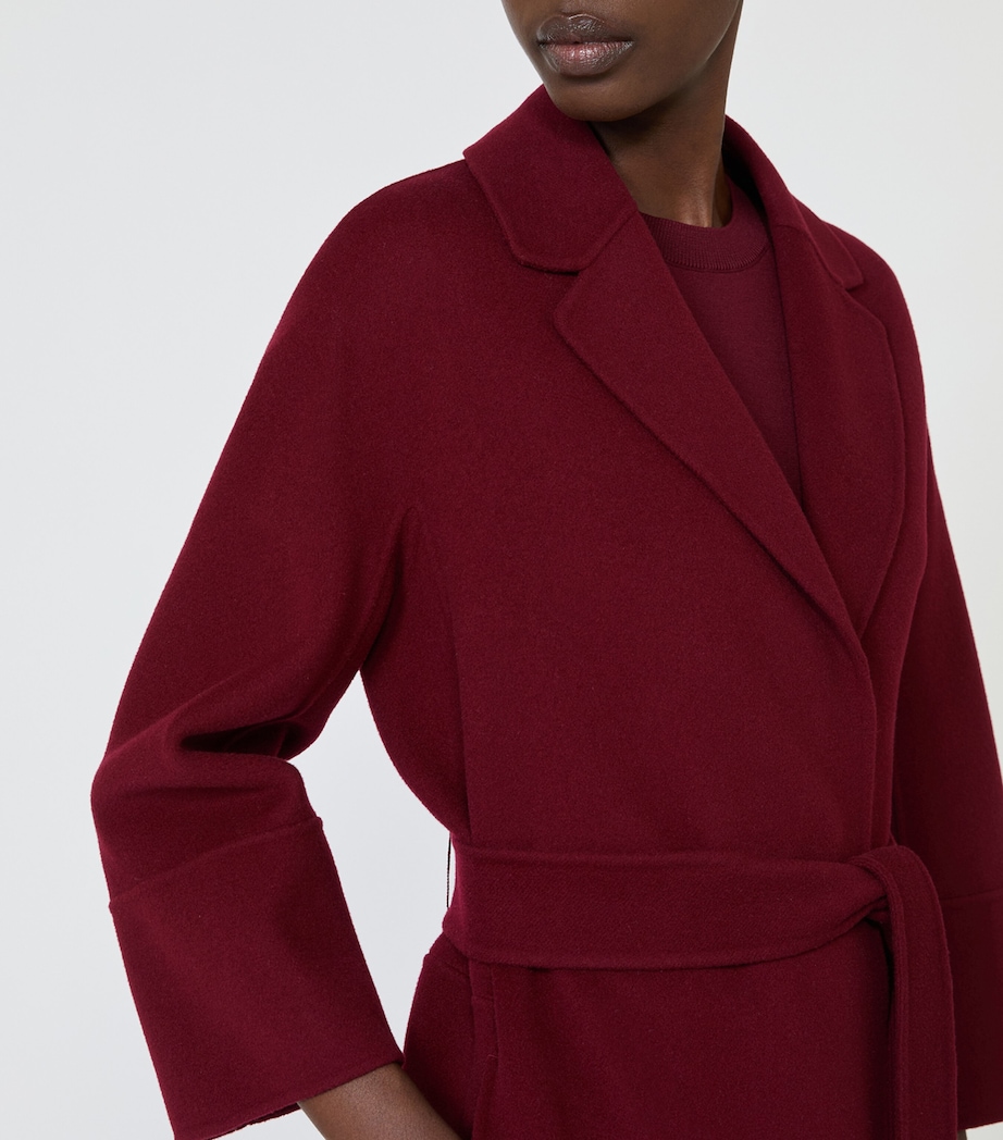 Max Mara Womens Wool Robe Coat Bordeaux Image 5