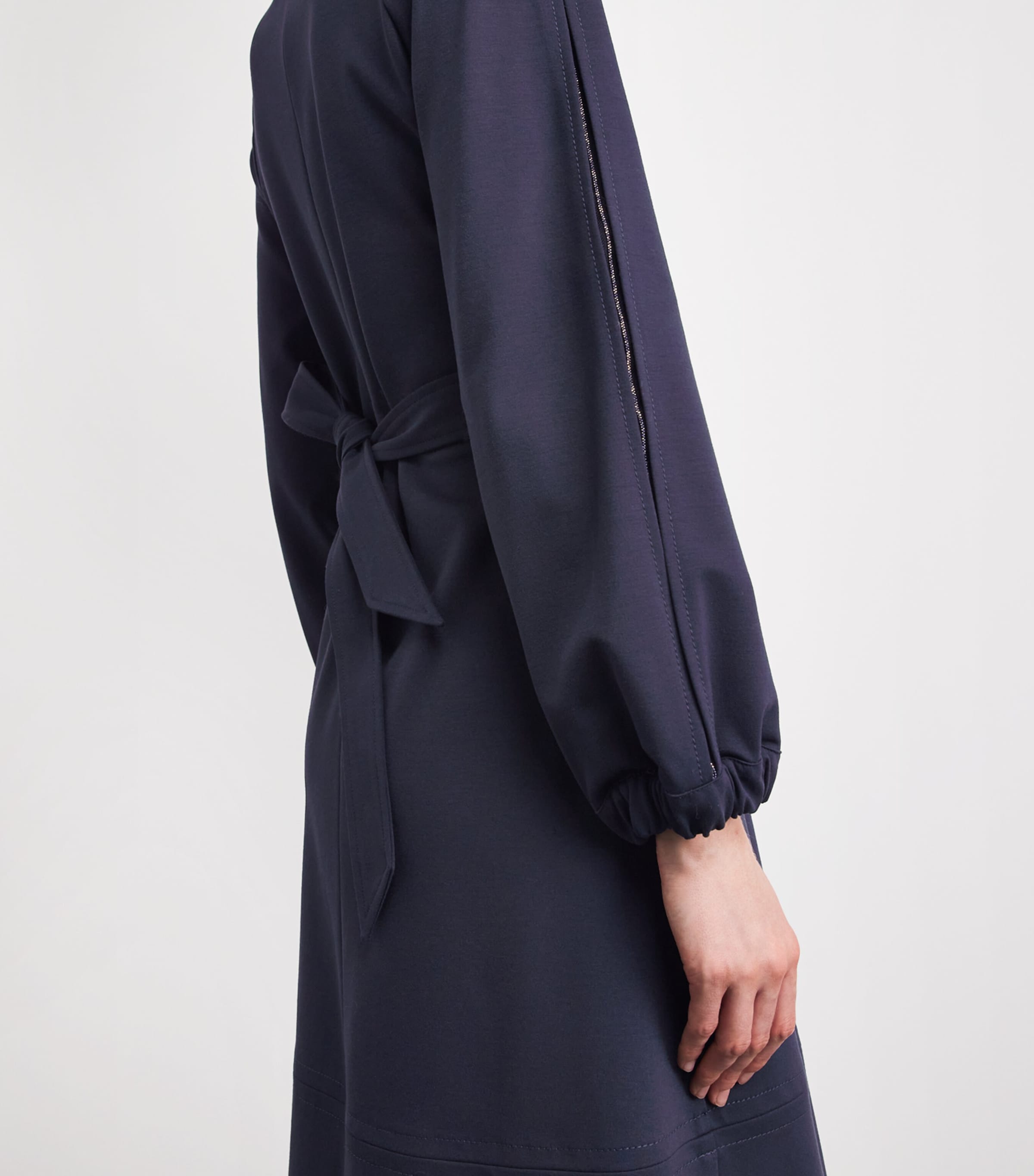 Fabiana Filippi Womens Crepe Wrap Midi Dress Blu Notte Image 3