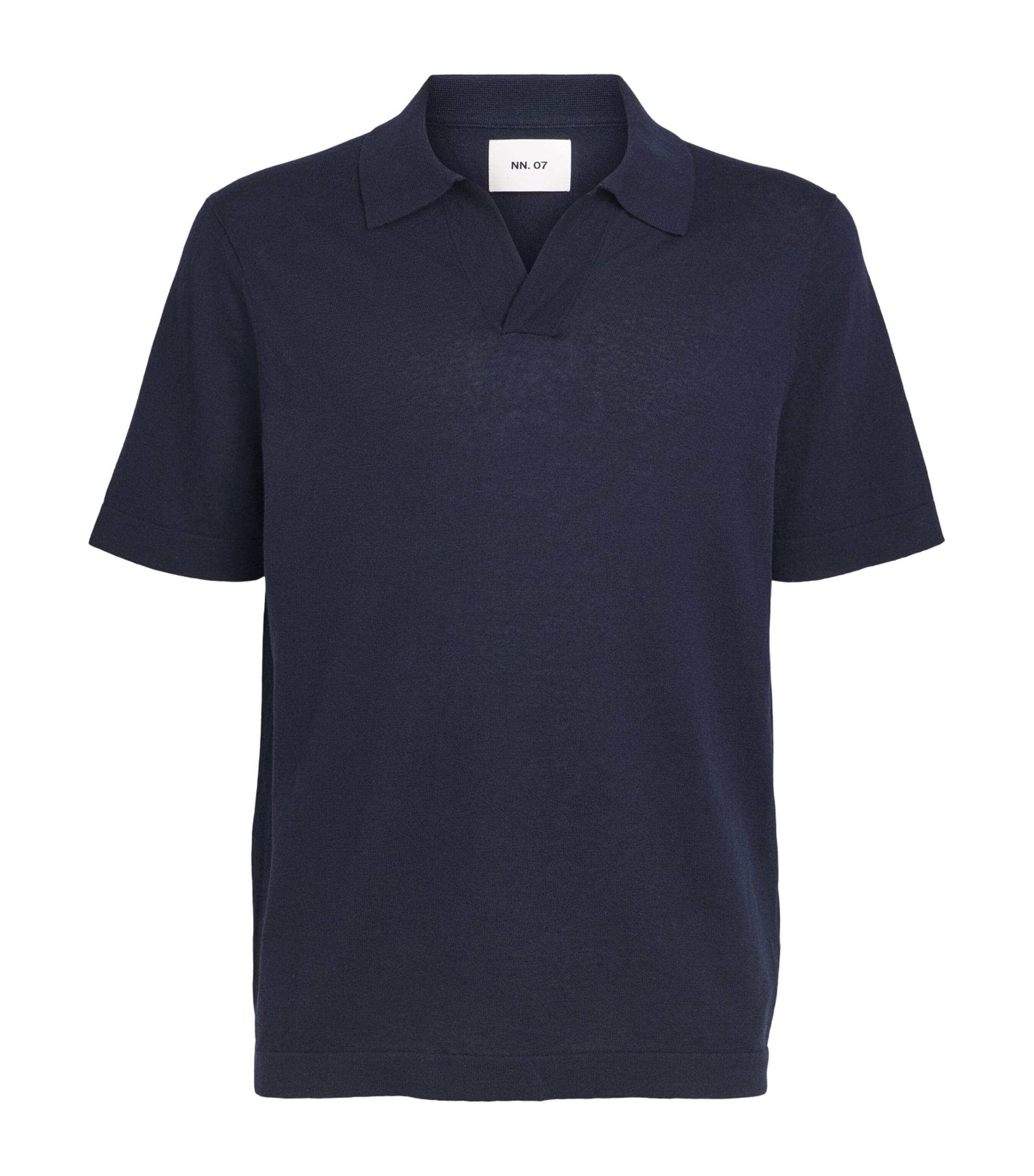 NN07 Mens Cotton-Linen Ryan Polo Shirt Navy Blue Image 1