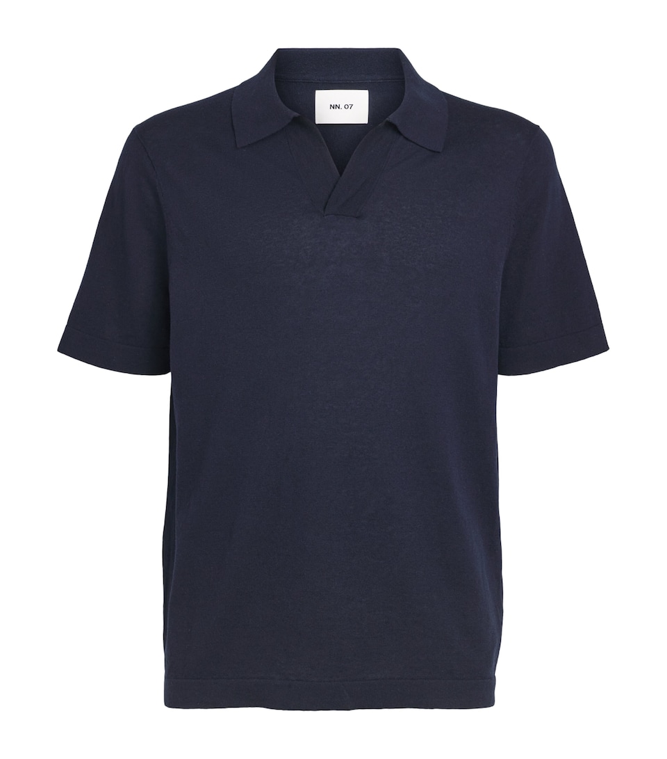 NN.07 Cotton-Linen Ryan Polo Shirt Navy Blue