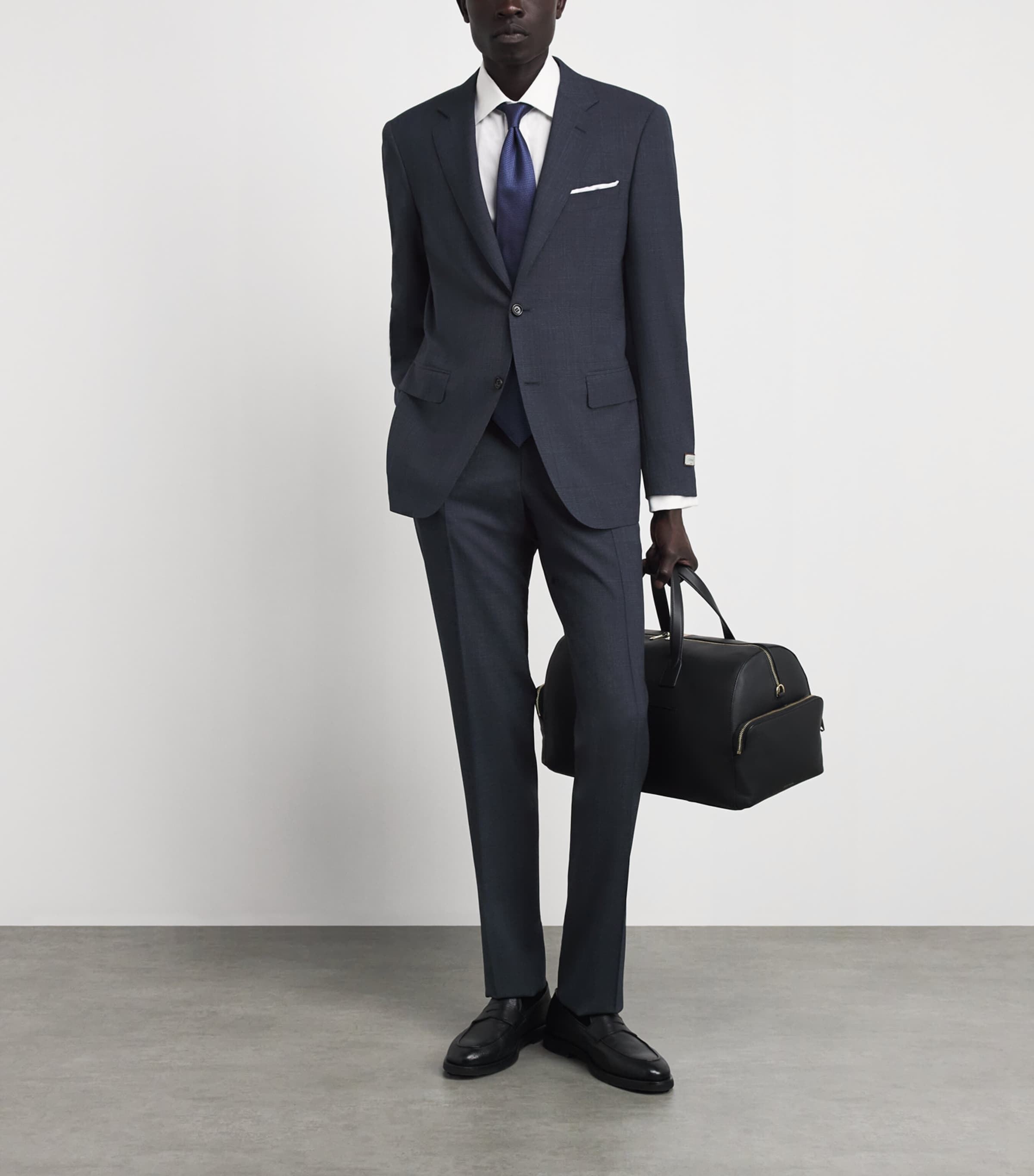 Canali Mens Wool 2-Piece Suit Navy Image 2