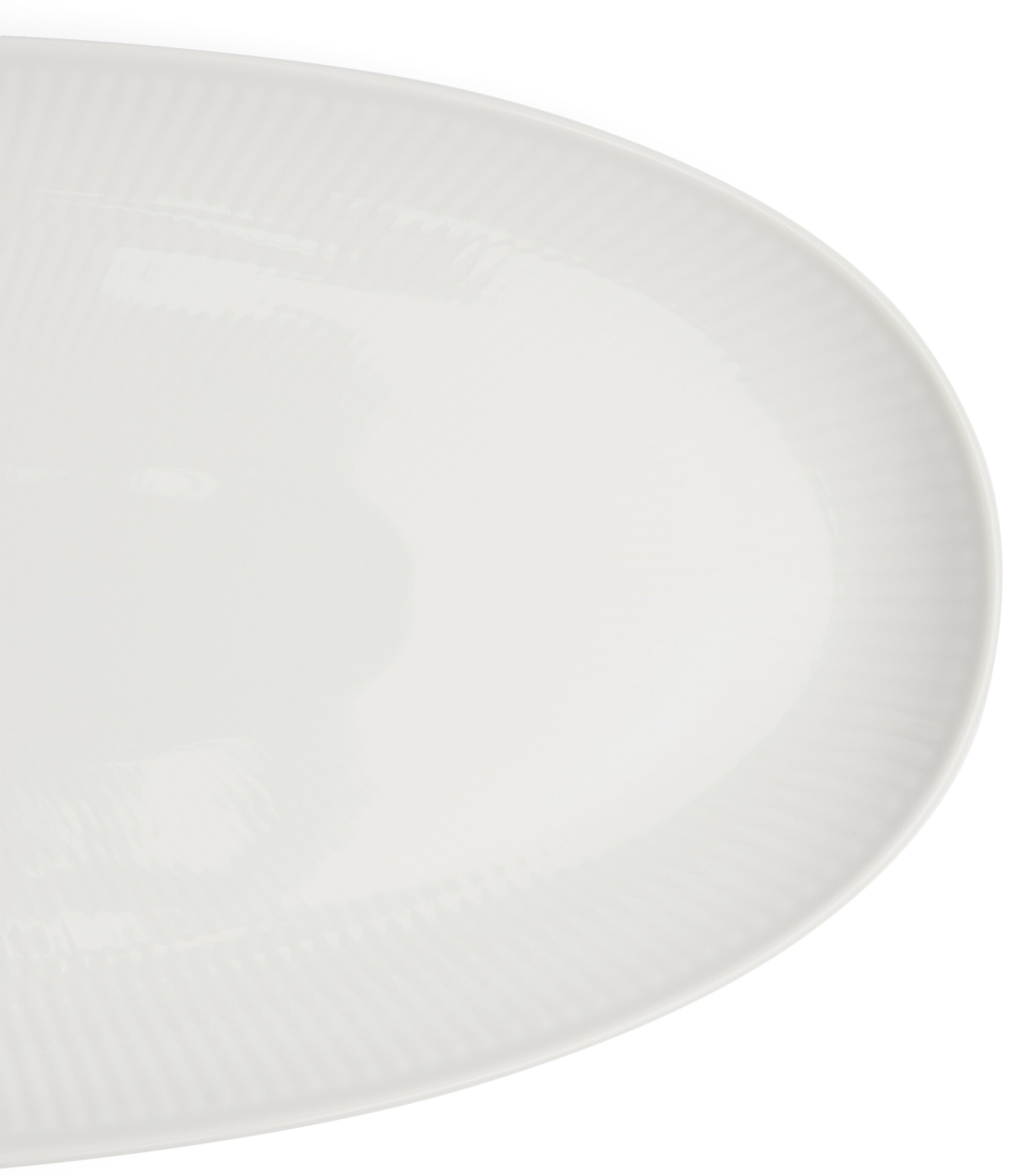 White Fluted Long Oval Dish (37cm x 17cm) WHITE Image 4