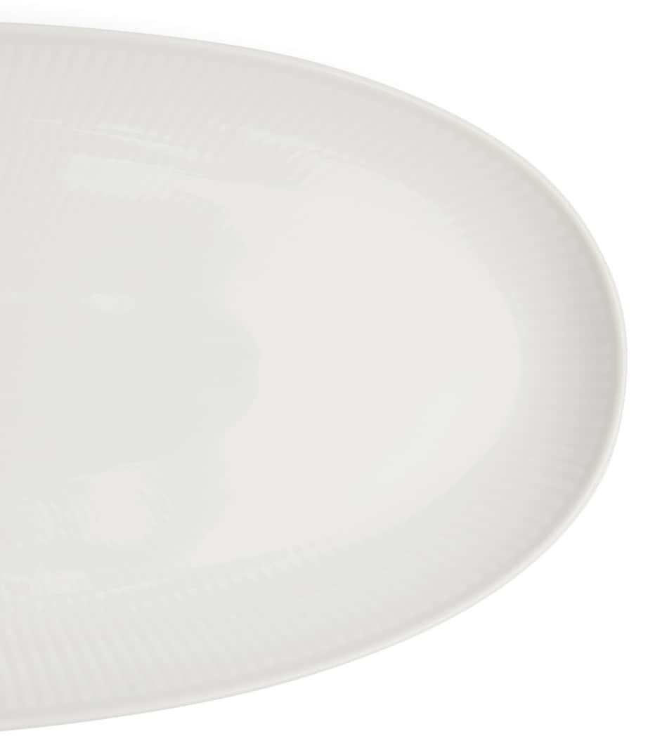 White Fluted Long Oval Dish (37cm x 17cm) WHITE Image 4