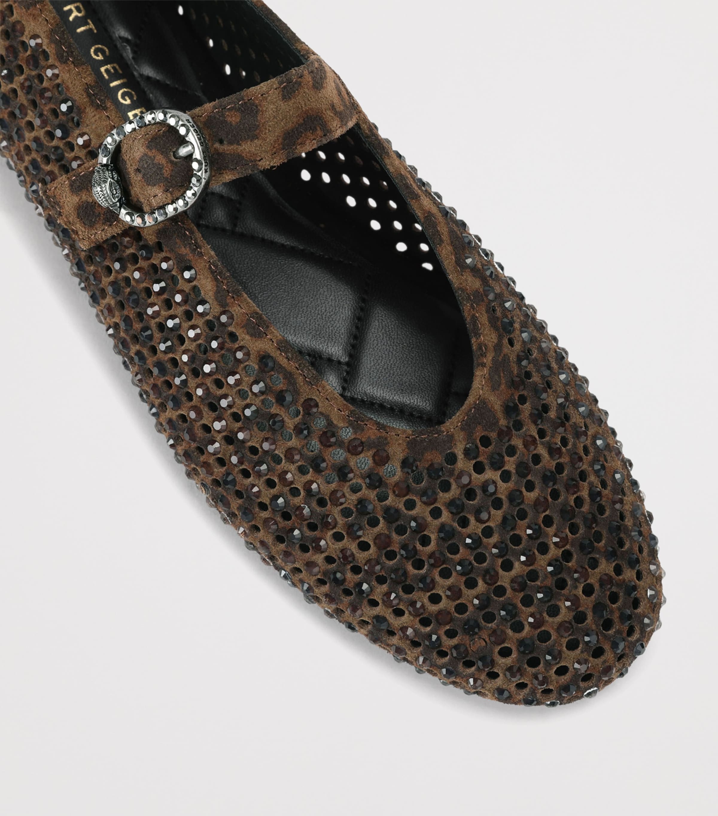 Kurt Geiger London Suede Embellished Mayfair Ballet Flats Brown/oth Image 2