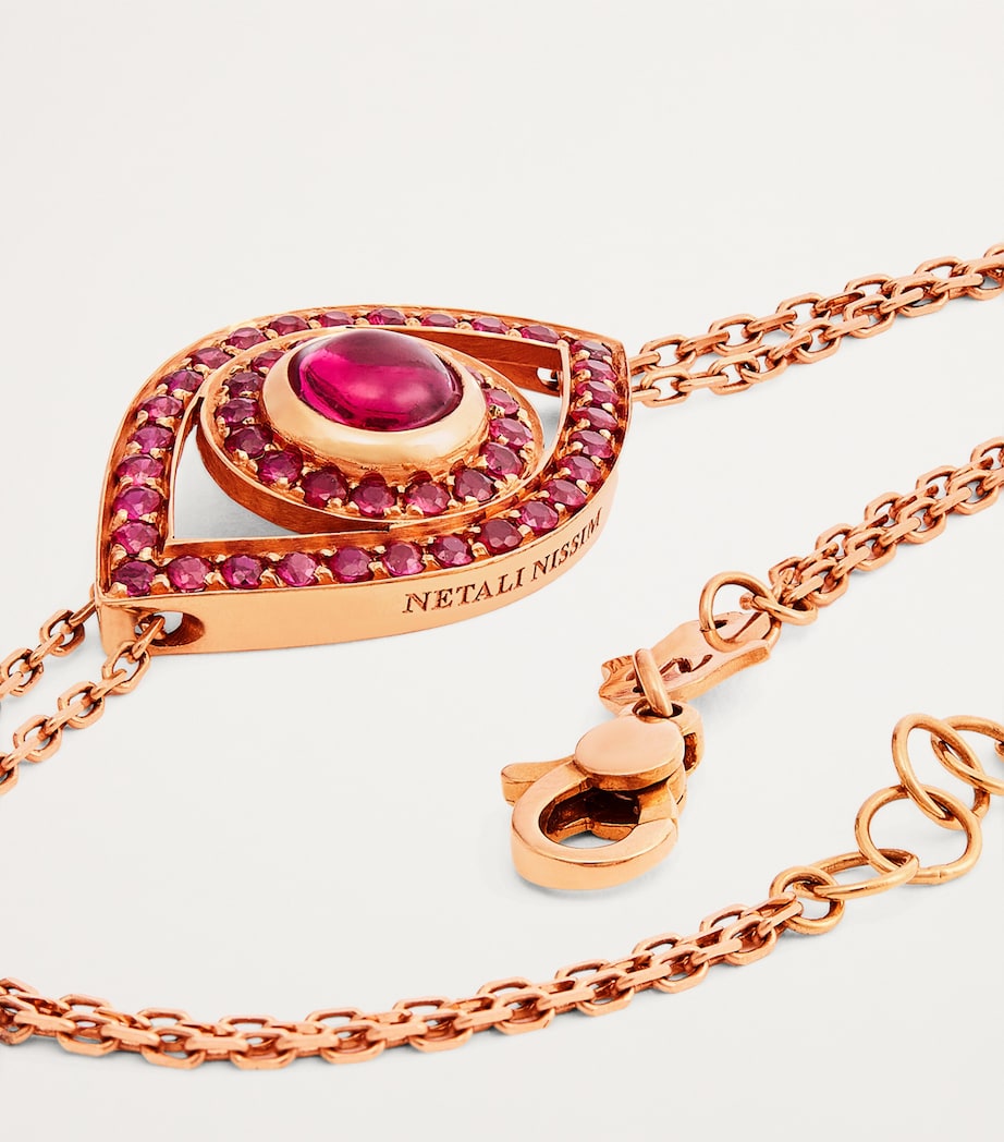 Rose Gold and Ruby Protected Eye Bracelet ROSE GOLD Image 4