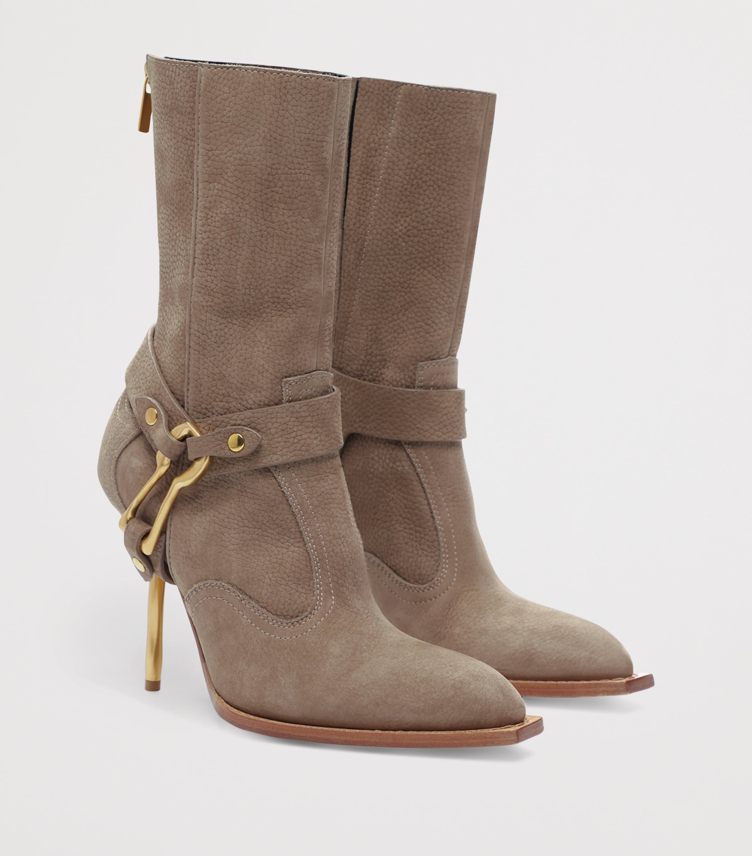 Suede Keyhole Ankle Boots 95 891 ELEPHANT Image 4