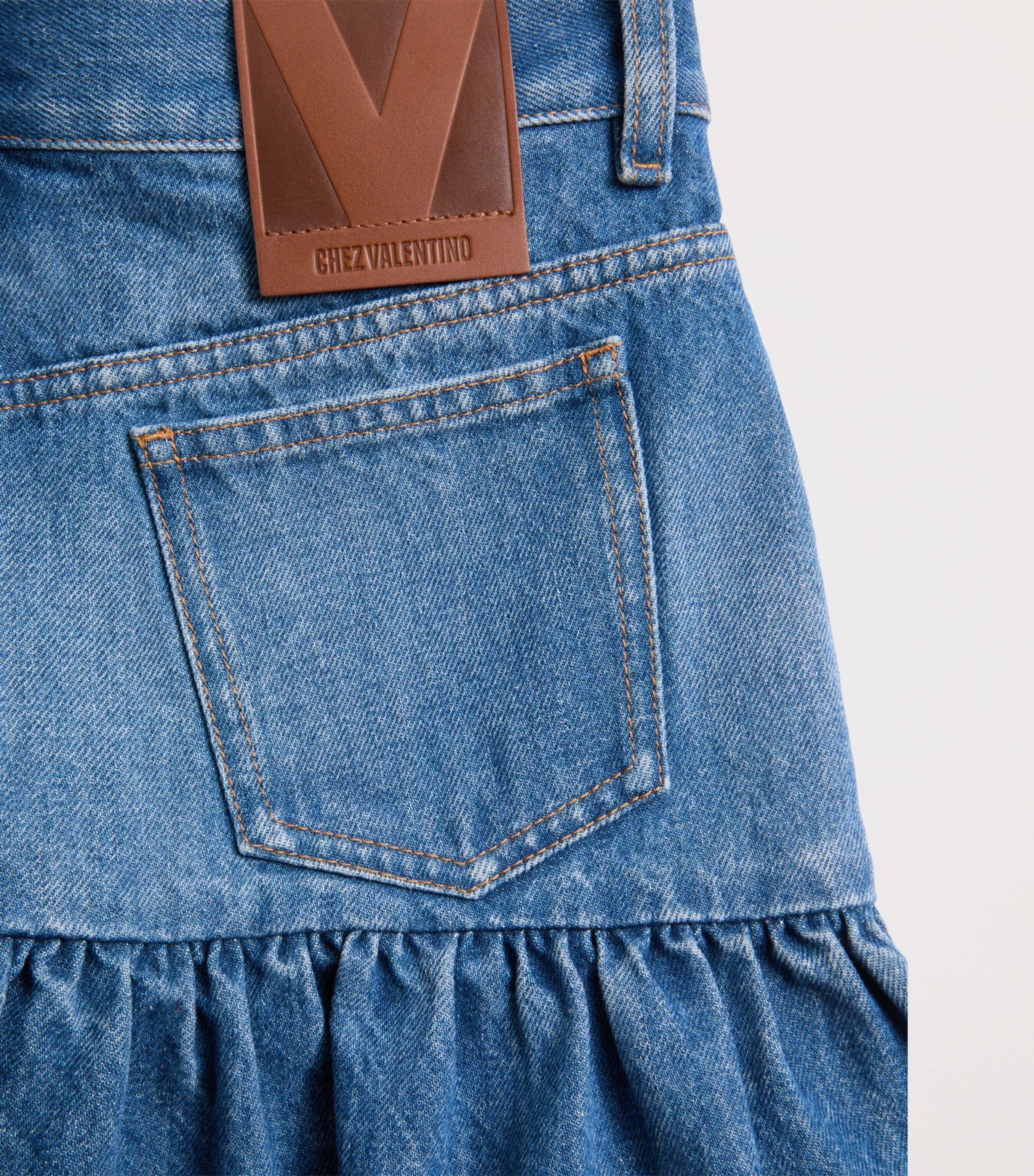 Denim Peplum Mini Skirt 558 Image 2