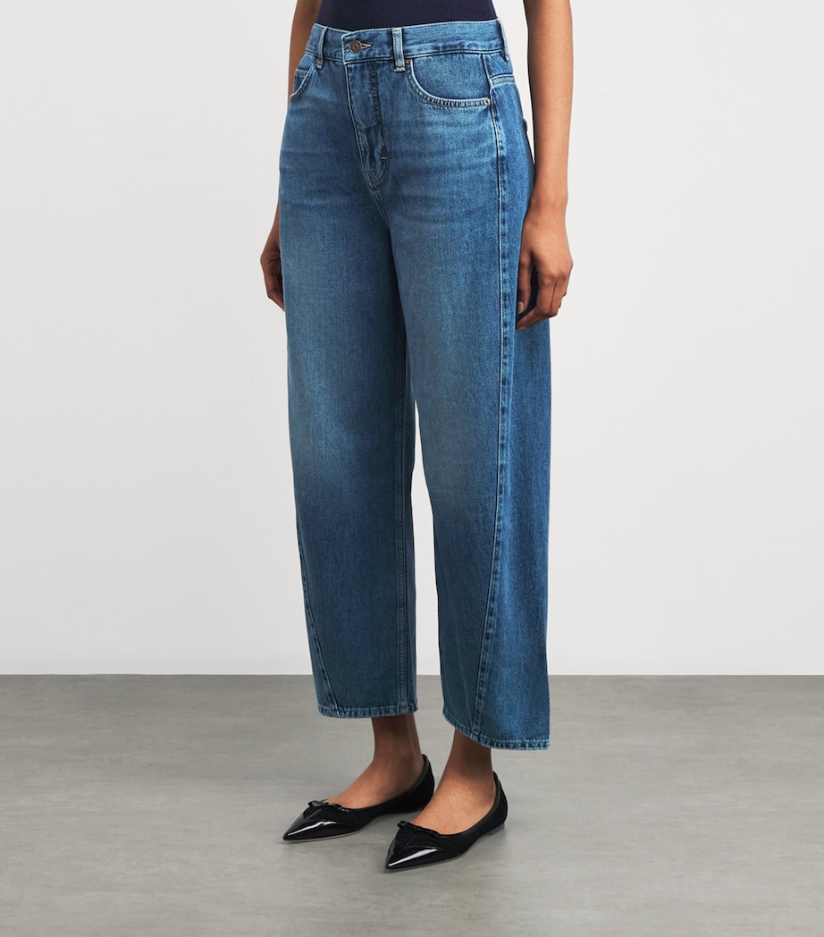 Barrel-Leg Jeans MID BLUE WASH Image 3